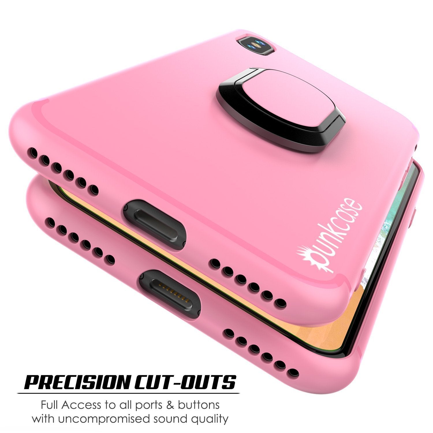 iPhone X Punkcase, Magnetix Protective TPU Case W/ Kickstand, [pink]