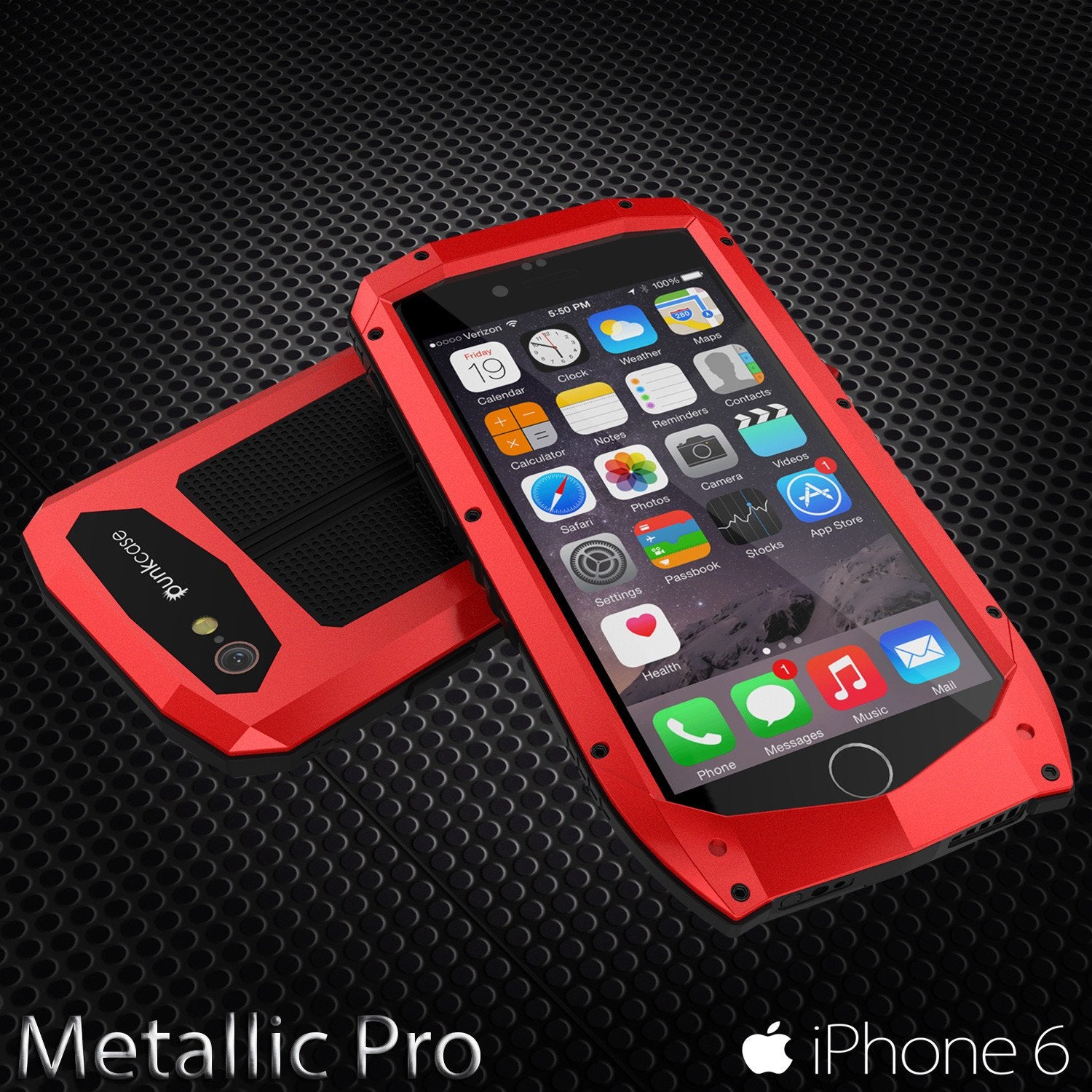 iPhone 6s/6 Case, Punkcase Metallic PRO Red Series Cover W/ Attached Screen Protector | Touch-ID