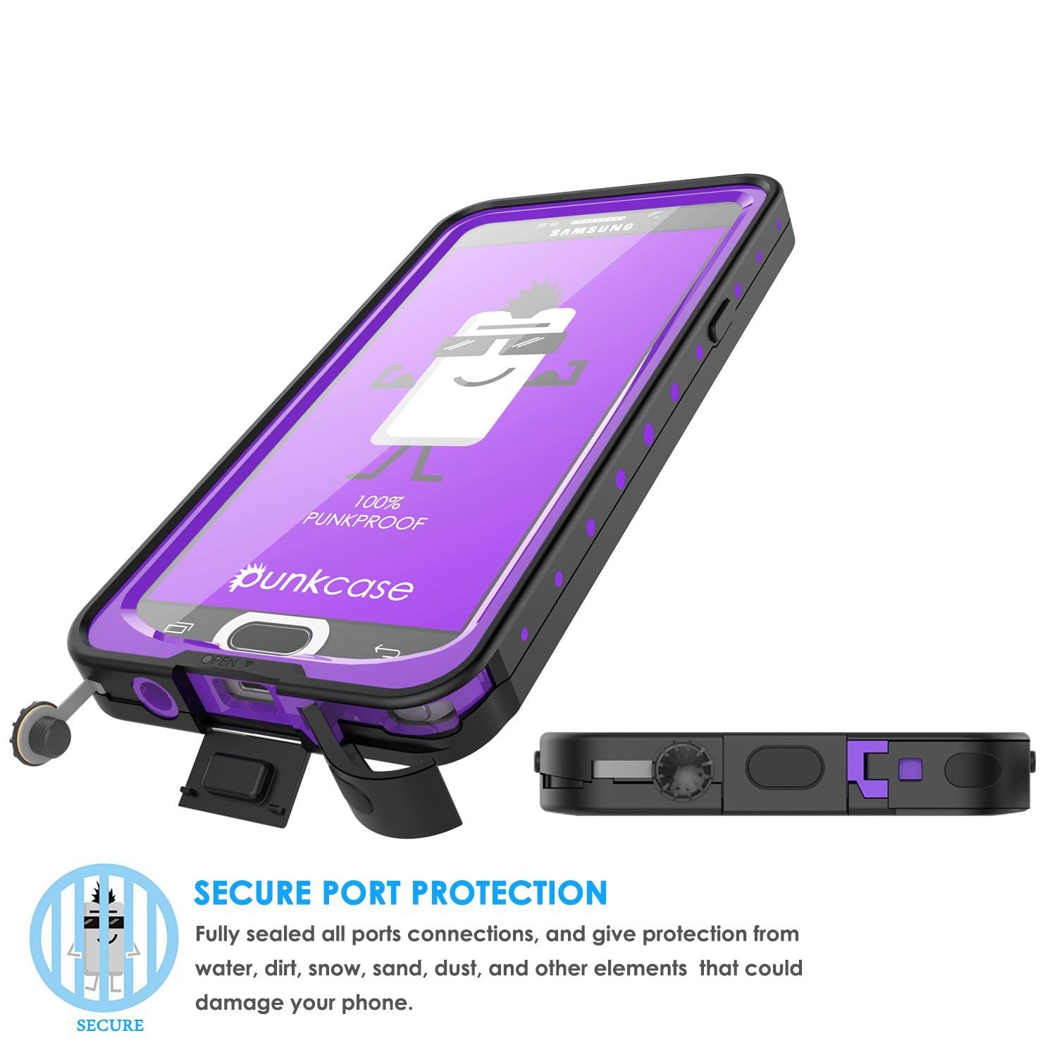 Galaxy Note 5 Waterproof Case, PunkCase StudStar Purple Shock/Dirt/Snow Proof | Lifetime Warranty