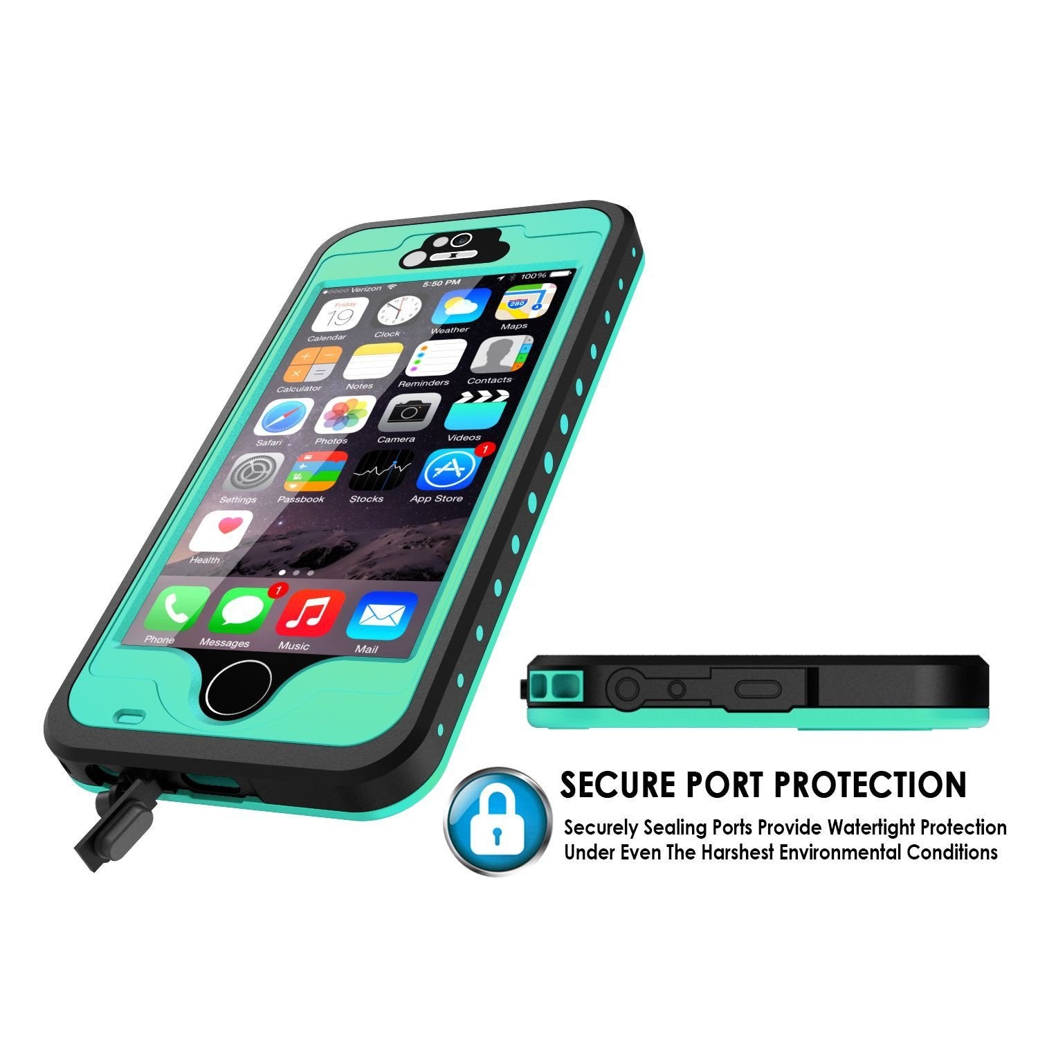 iPhone SE/5S/5 Waterproof Case, PunkCase StudStar Teal Shock/Dirt/Snow Proof | Lifetime Warranty