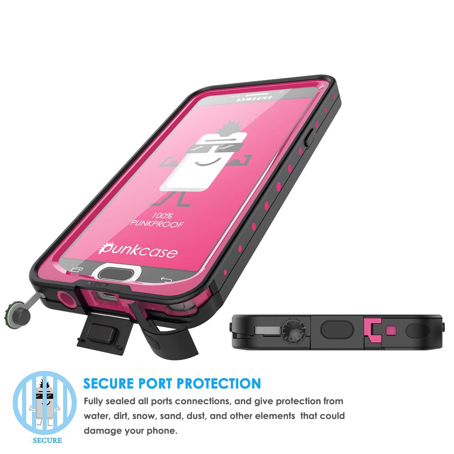 Galaxy Note 5 Waterproof Case, Punkcase StudStar Pink Shock/Dirt/Snow Proof | Lifetime Warranty