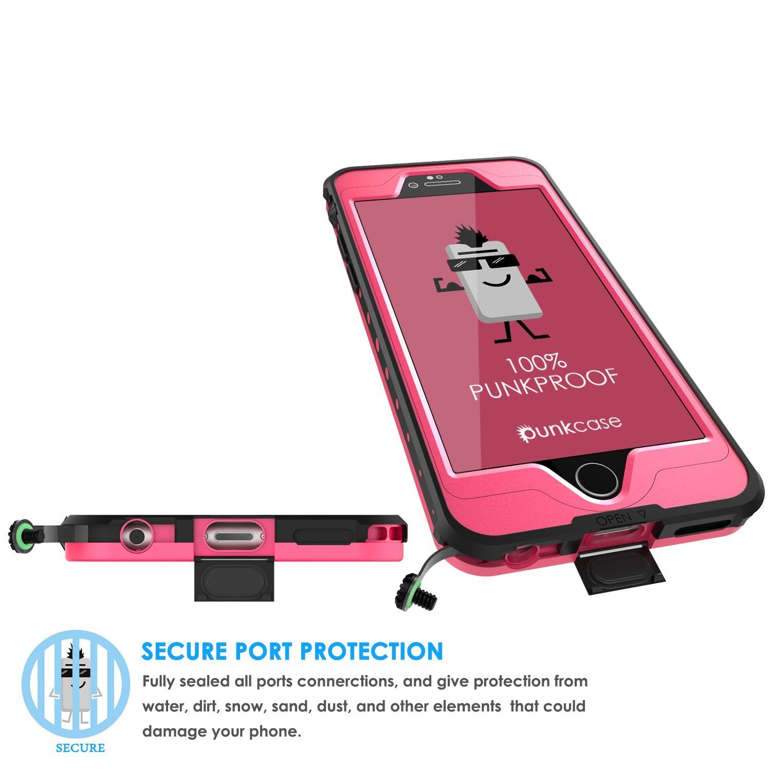 iPhone 6s/6 Waterproof Case, PunkCase StudStar Pink w/ Attached Screen Protector | Lifetime Warranty