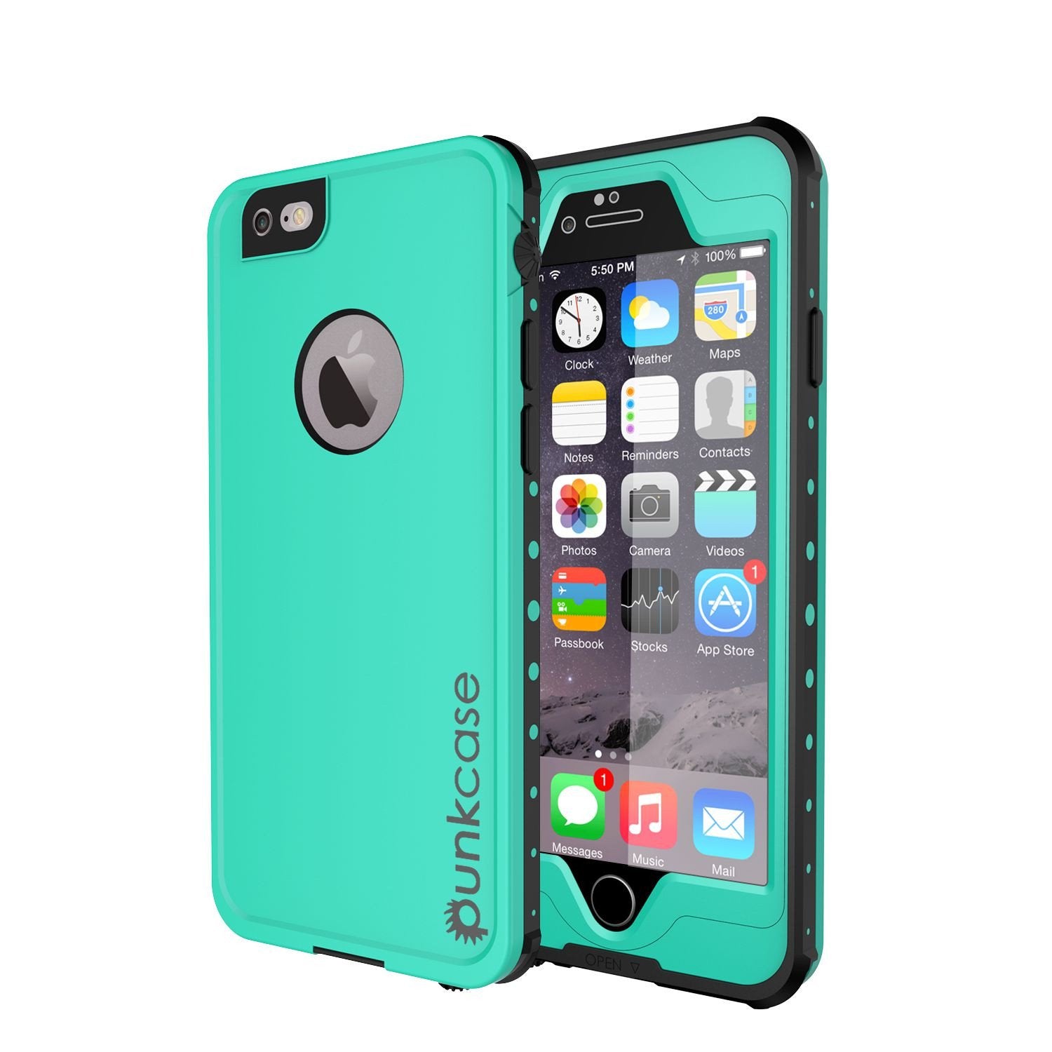 iPhone 6S+/6+ Plus Waterproof Case, PUNKcase StudStar Teal w/ Attached Screen Protector | Warranty