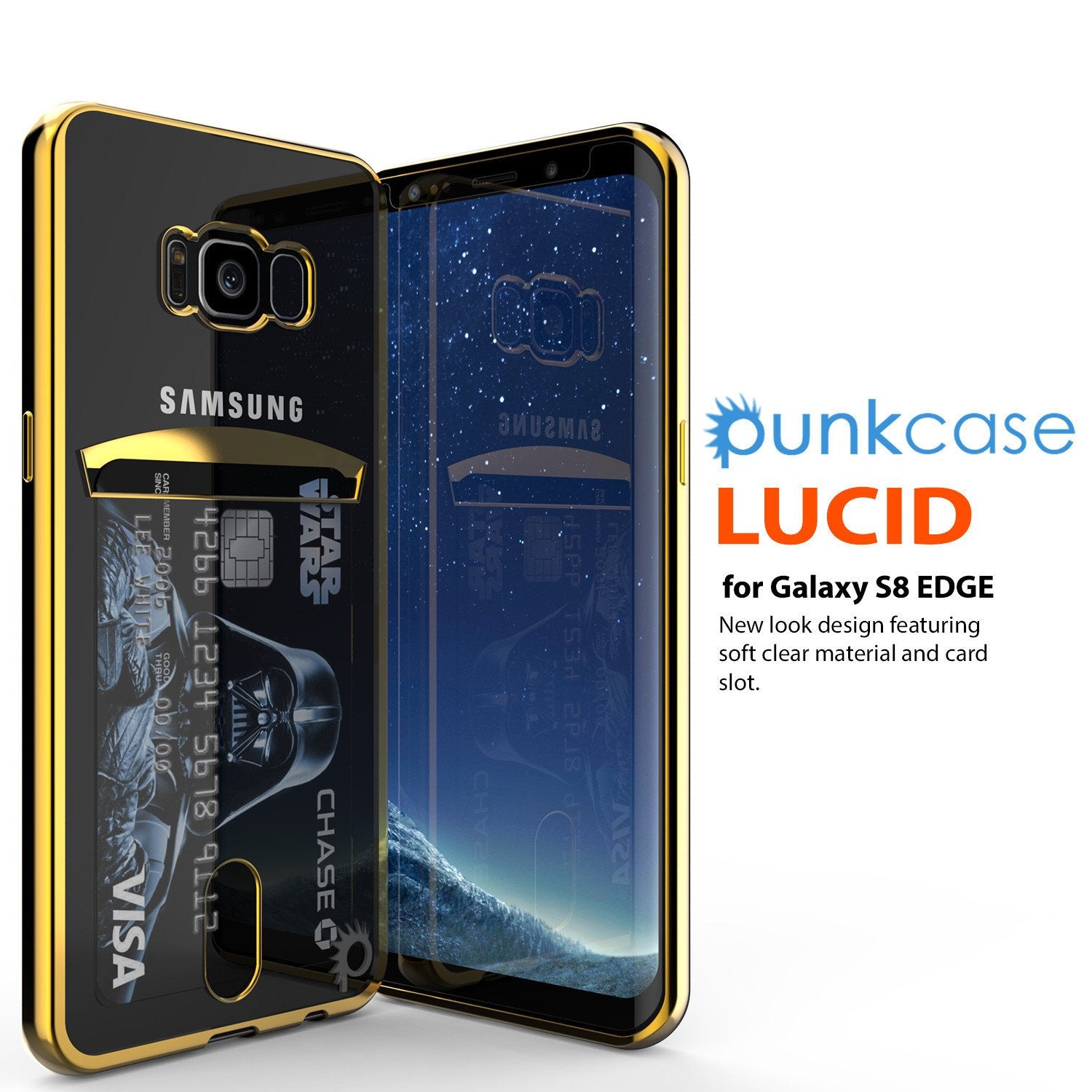 Galaxy S8 Case, PUNKCASE LUCID Gold Series Armor Case Cover Ultra Fit