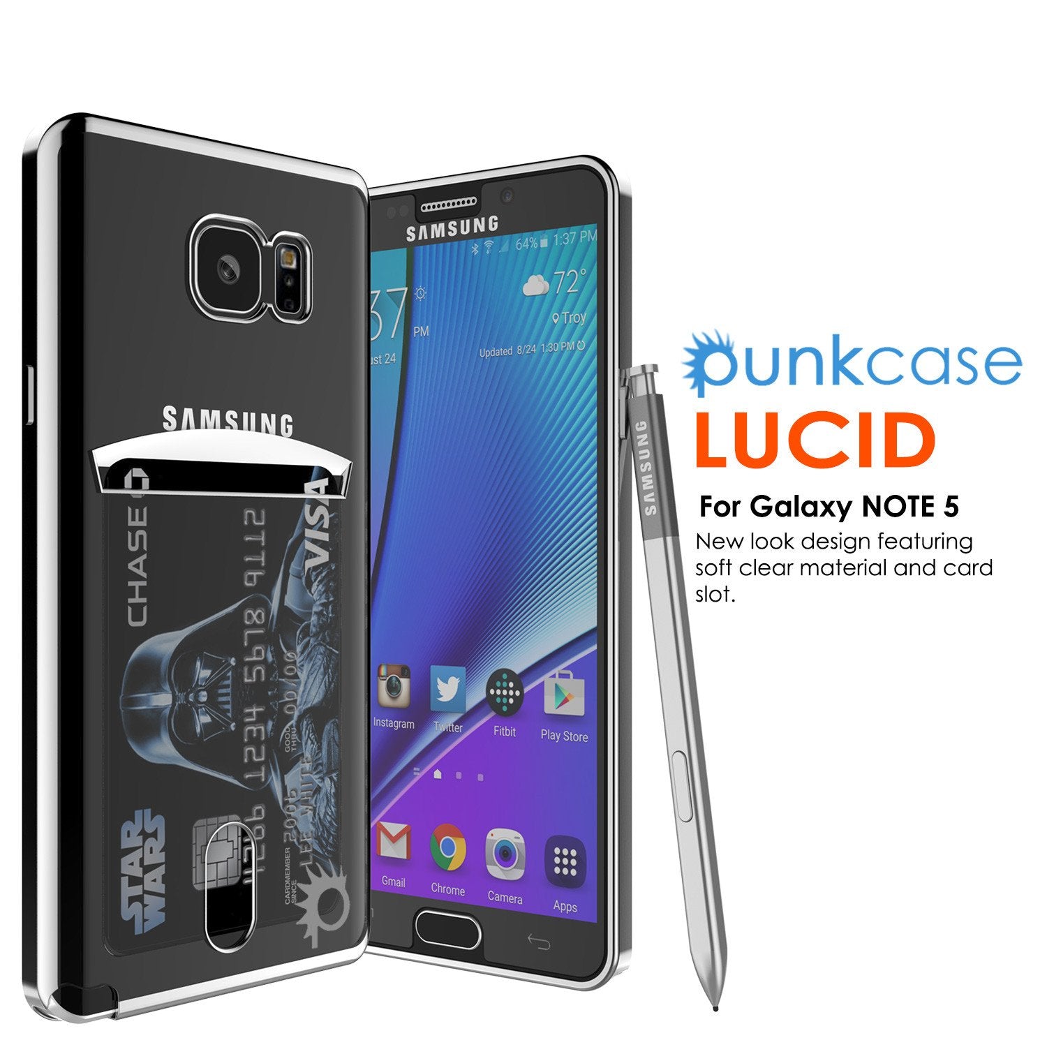 Galaxy Note 5 Case, Punkcase® Lucid Silver Series Screen Protector