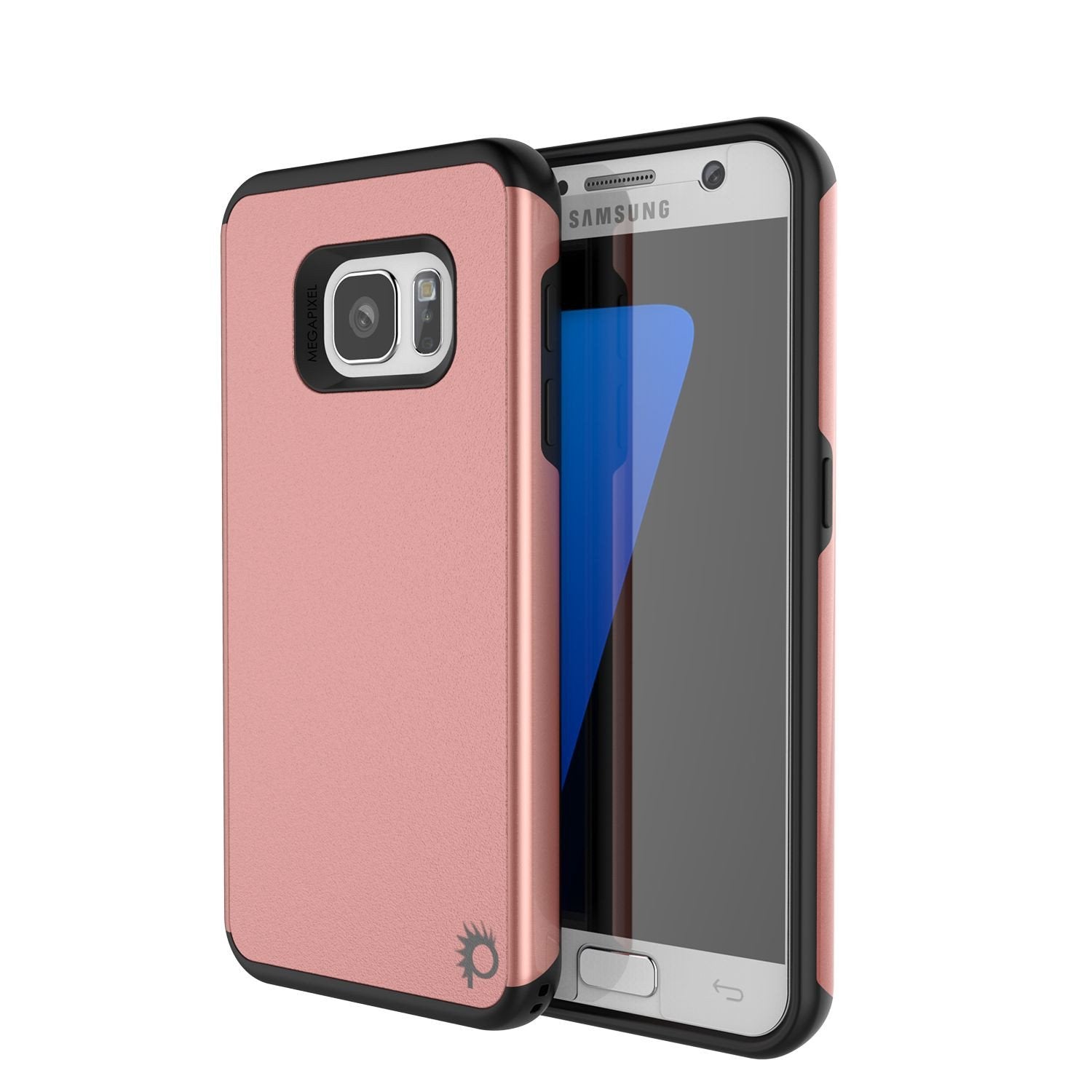 Galaxy s7 Case PunkCase Galactic Rose Gold Series Slim Armor Soft Cover Case w/ Tempered Glass