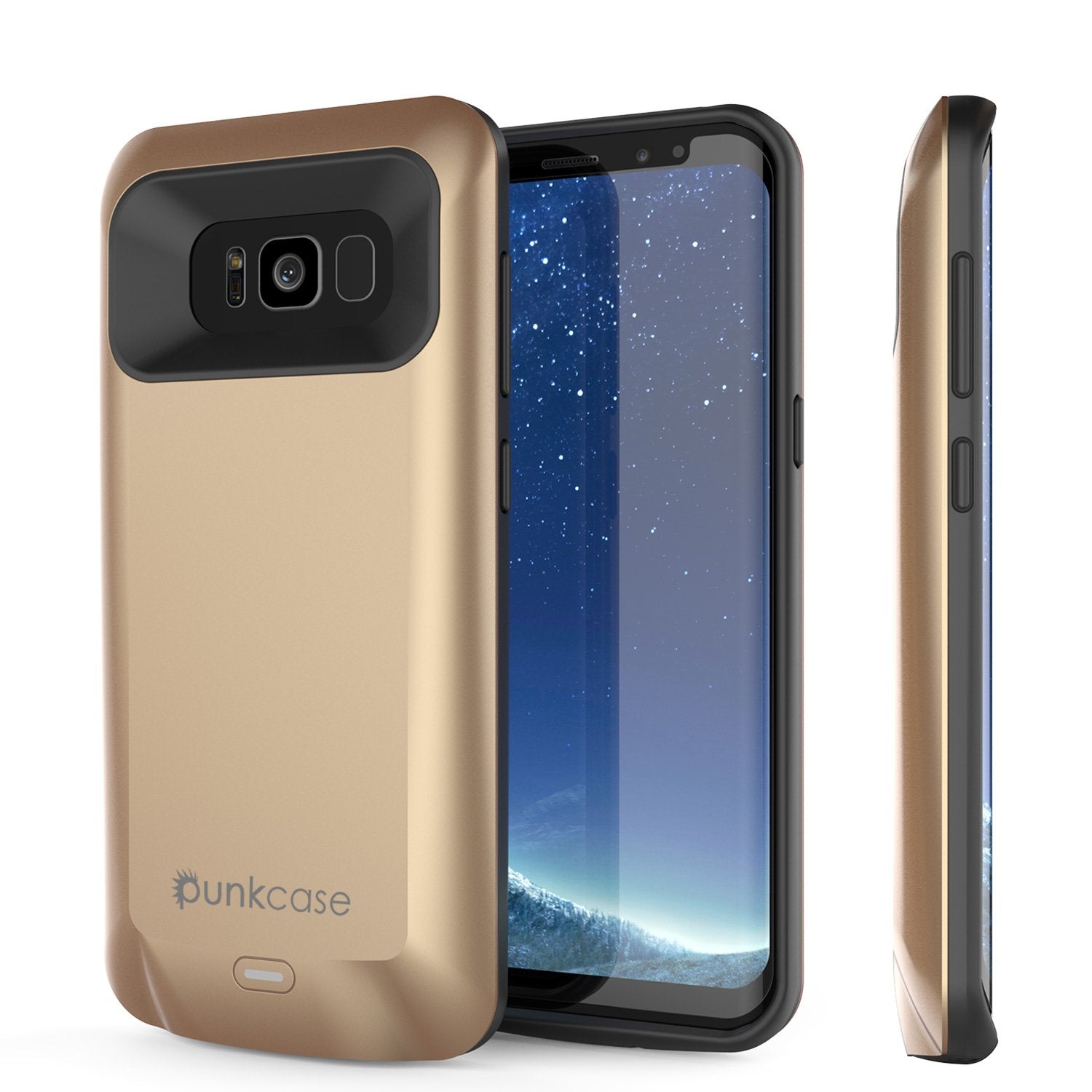 Galaxy S8 Plus Battery Case, 5500mAH Charger W/USB Port Case [Gold]