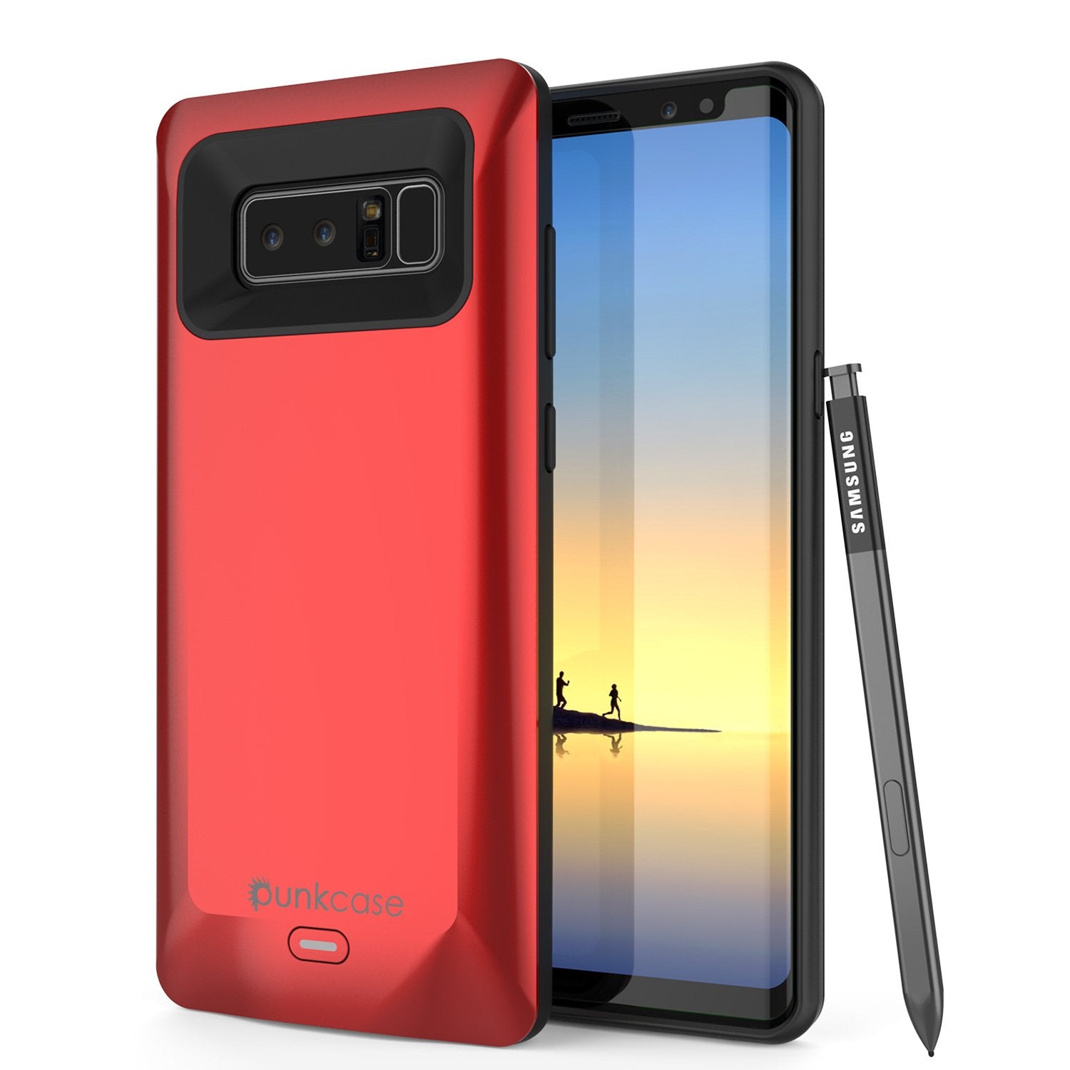 Galaxy Note 8 Battery PunkCase, 5000mAH Charger Case W/USB port, Red