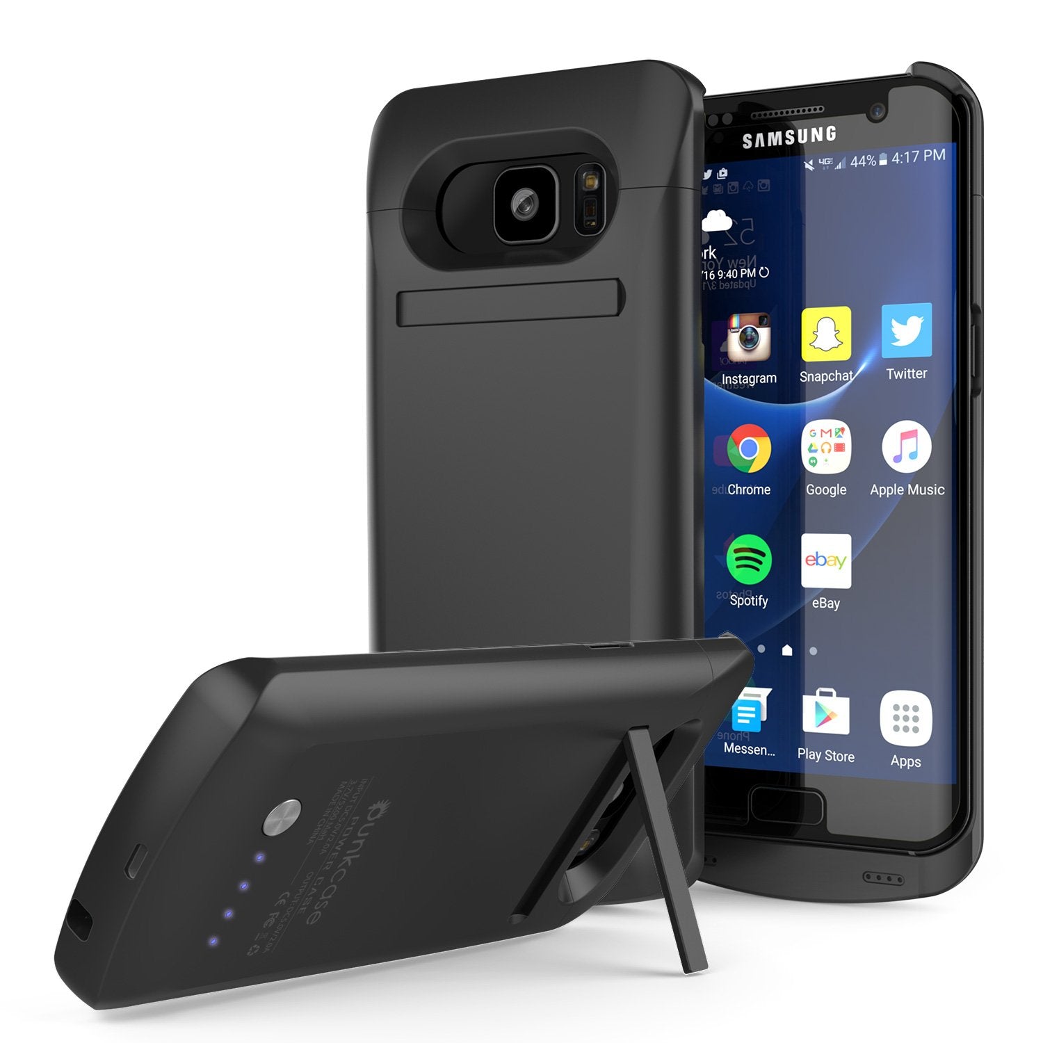 Galaxy S7 EDGE Battery Case, Punkcase 5200mAH Charger Black Case