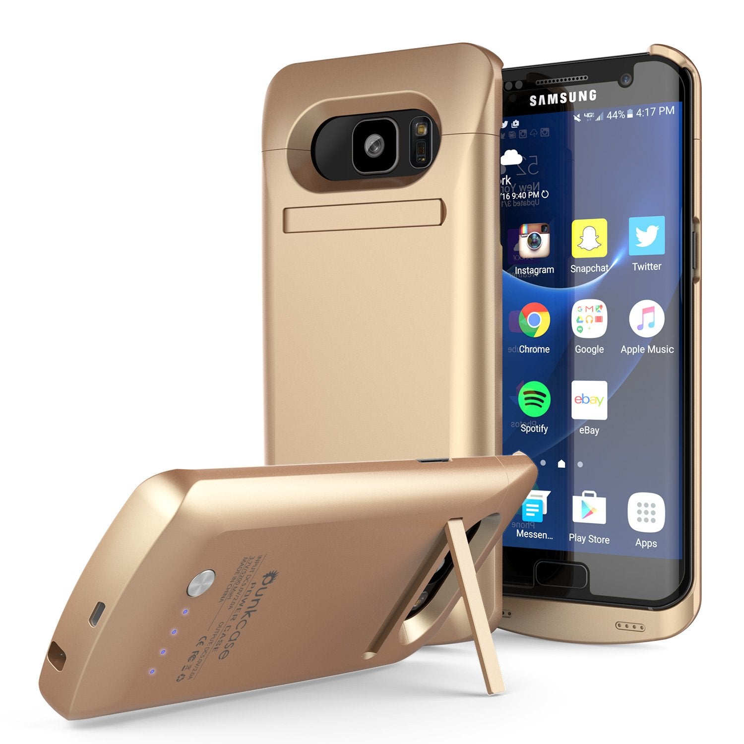 Galaxy S7 EDGE Battery Case, Punkcase 5200mAH Charger Gold Case