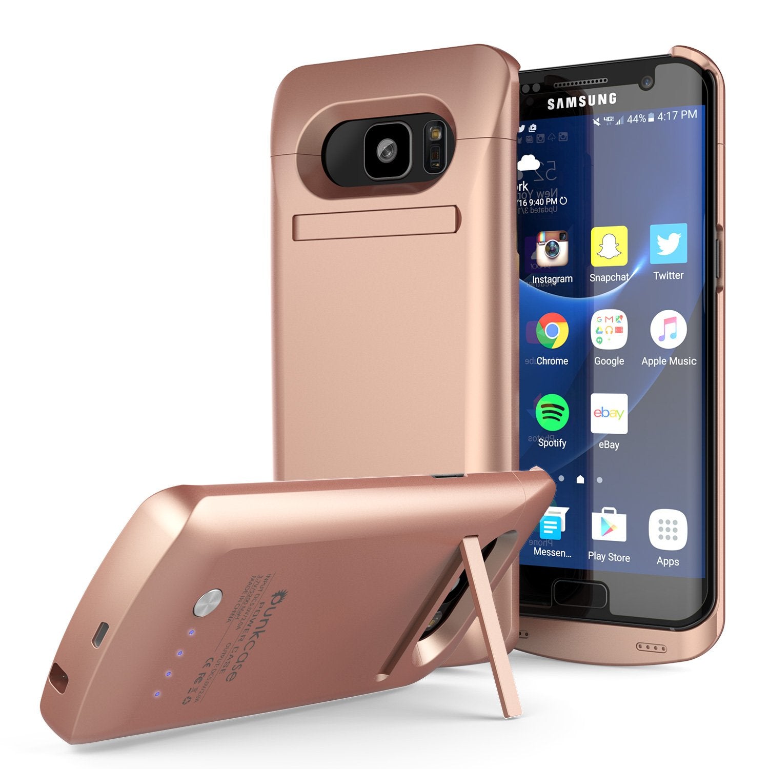 Galaxy S7 EDGE Battery Case, Punkcase 5200mAH Charger Rose Gold Case