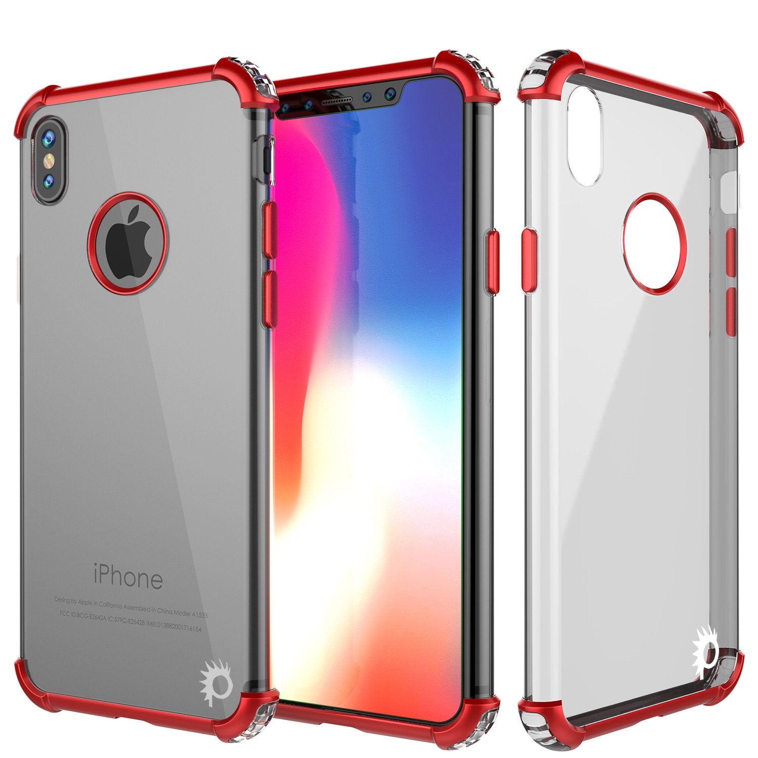 iPhone X Punkcase [BLAZE SERIES] Cover W/ Screen Protector [Red]