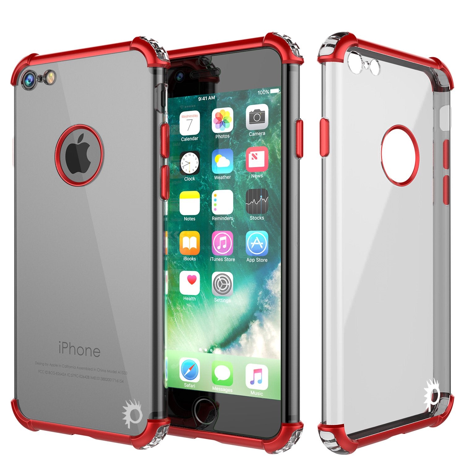 iPhone 7 Case, Punkcase [BLAZE SERIES] Protective Cover W/ PunkShield Screen Protector [Shockproof] [Slim Fit] for Apple iPhone [Red]