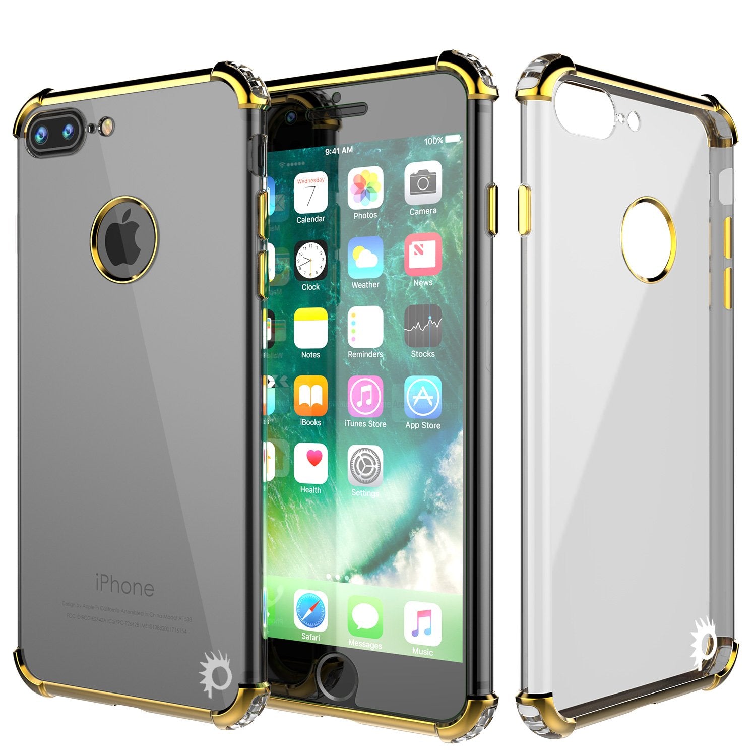 iPhone 7 PLUS Case, Punkcase [BLAZE SERIES] Protective Cover W/ PunkShield Screen Protector [Shockproof] [Slim Fit] for Apple iPhone 7/8/6/6s PLUS [Gold]