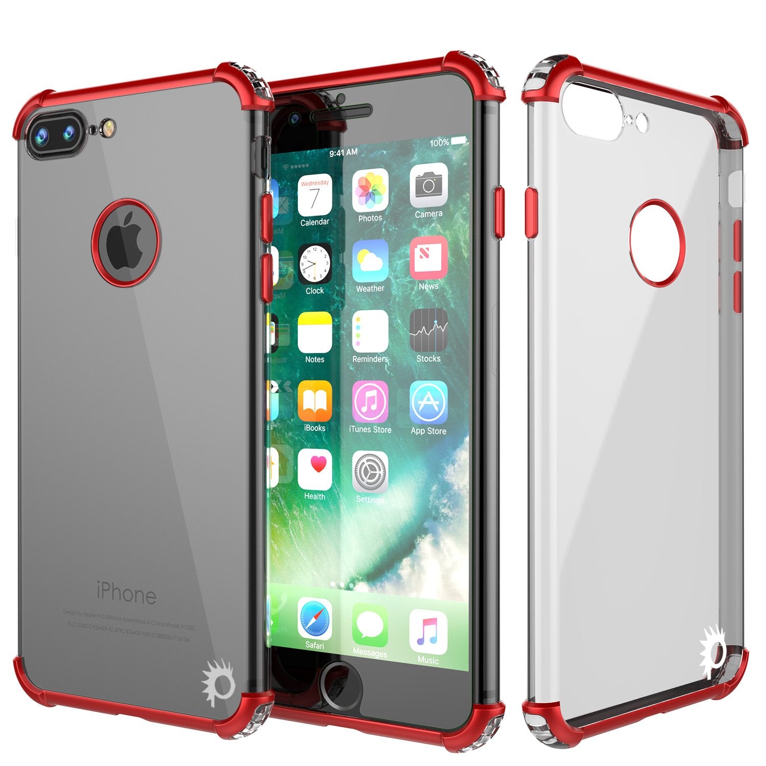 iPhone 7 PLUS Case, Punkcase [BLAZE SERIES] Protective Cover W/ PunkShield Screen Protector [Shockproof] [Slim Fit] for Apple iPhone 7 PLUS [Red]