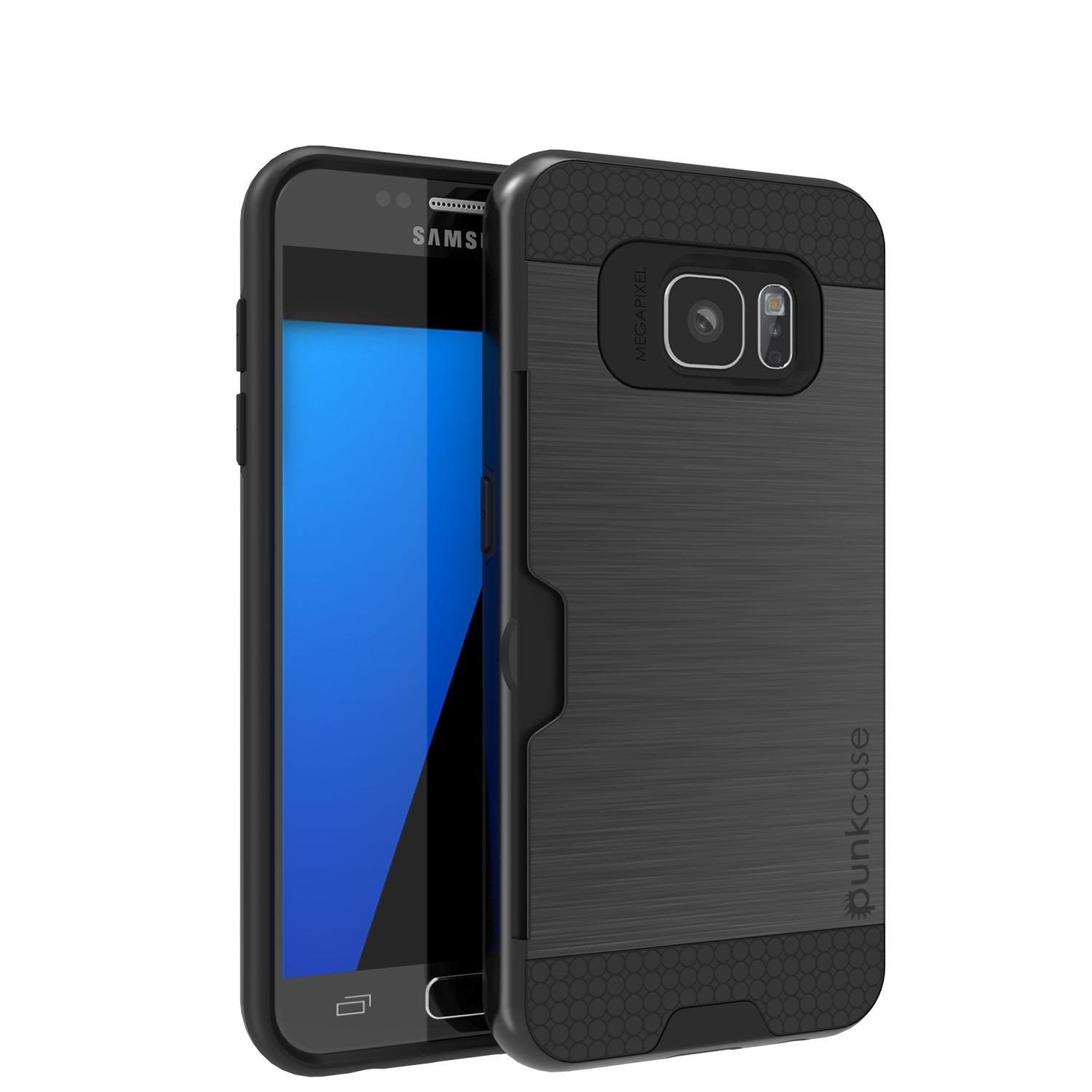 Galaxy s7 EDGE Case PunkCase SLOT Black Series Slim Armor Soft Cover Case