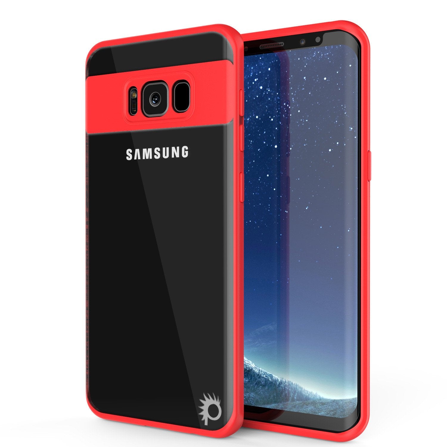 Galaxy S8 Plus Punkcase MASK Series Full Body Dual Layer Cover, RED
