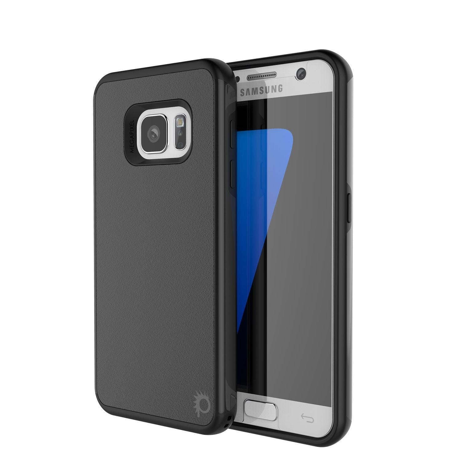 Galaxy s7 Case PunkCase Galactic Black Series Slim Armor Soft Cover Case w/ Tempered Glass