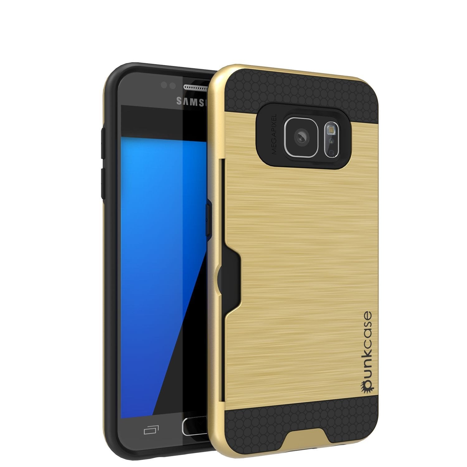 Galaxy s7 EDGE Case PunkCase SLOT Gold Series Slim Armor Soft Cover Case
