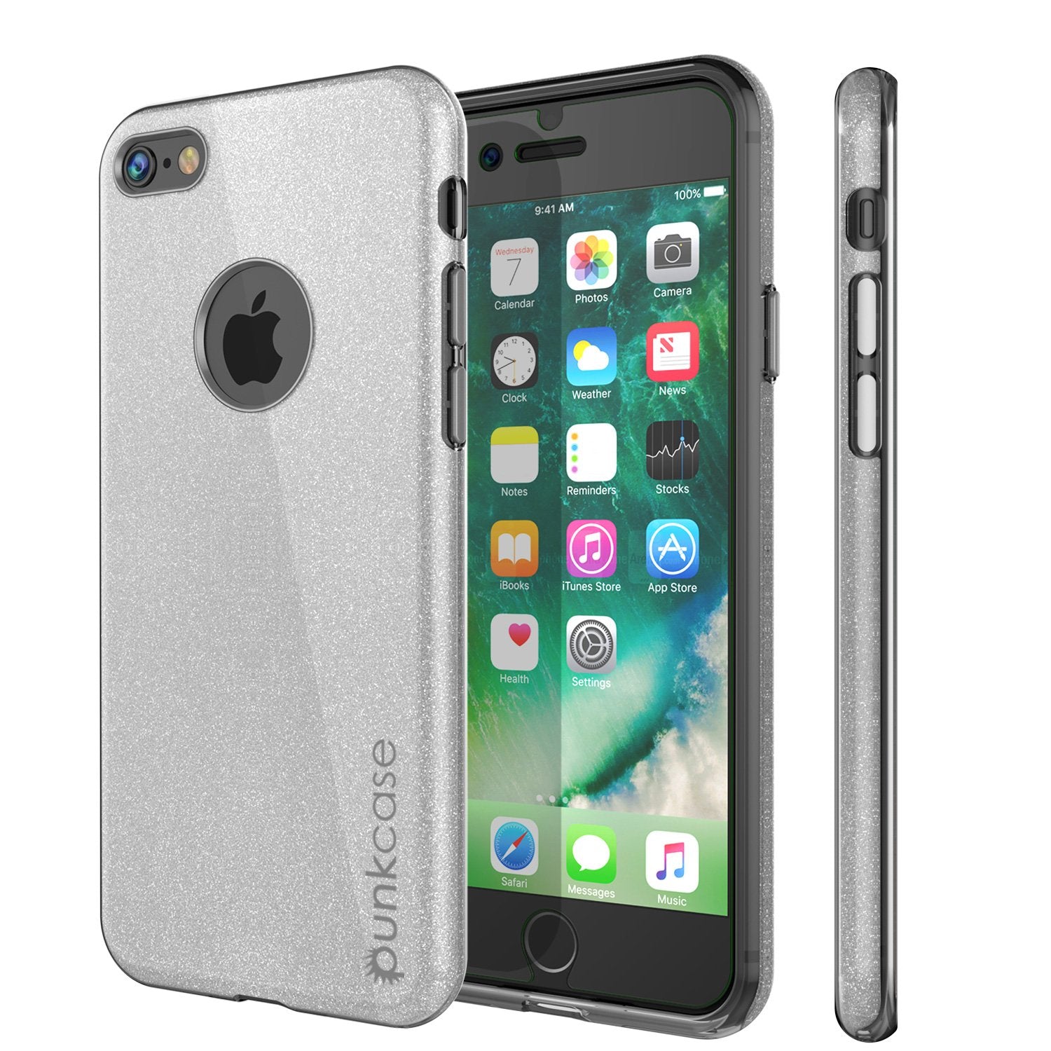 iPhone 8 Case, Punkcase Galactic 2.0 Series Ultra Slim Protective Armor TPU Cover [Silver]