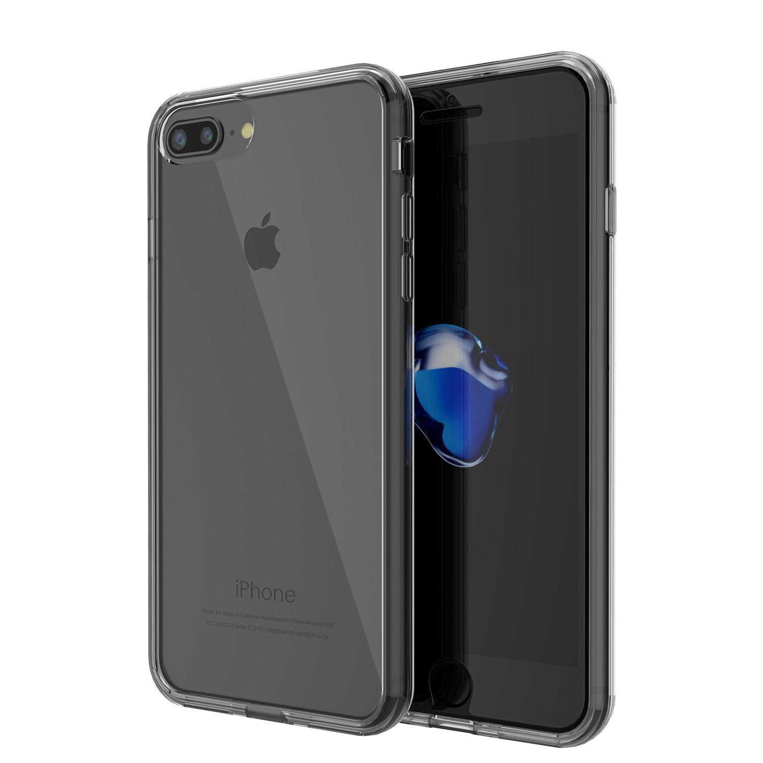 iPhone 8 Case Punkcase® LUCID 2.0 Crystal Black Series w/ PUNK SHIELD Screen Protector | Ultra Fit