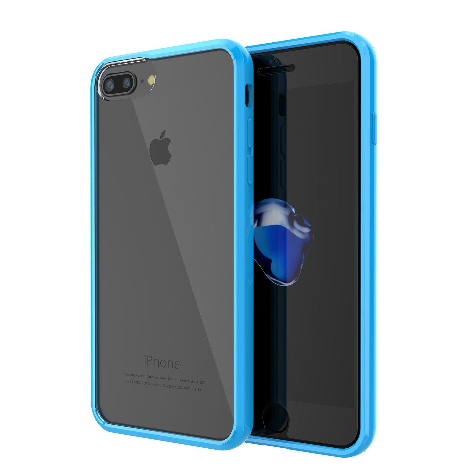 iPhone 8+ Plus Case Punkcase® LUCID 2.0 Light Blue Series w/ SHIELD Screen Protector | Ultra Fit