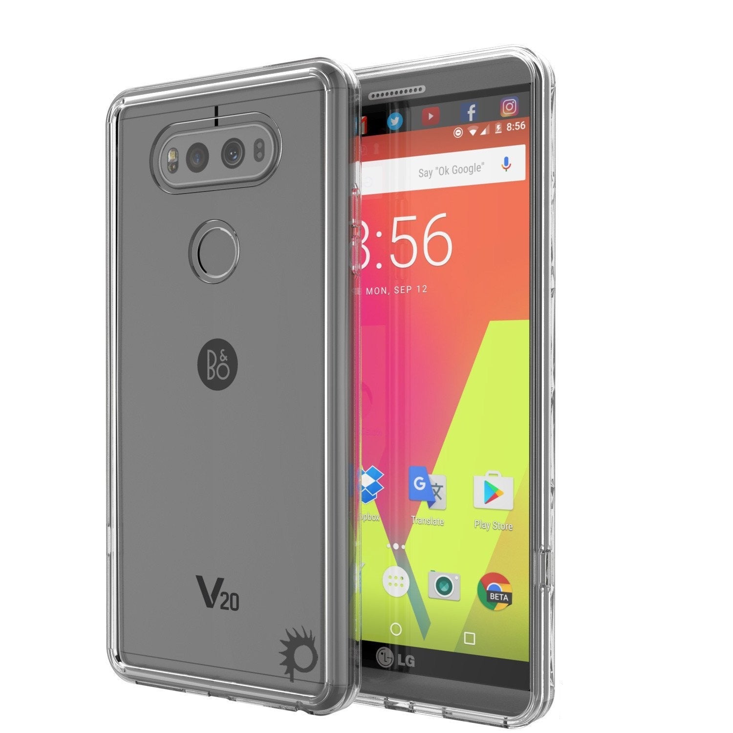 LG v20 Case Punkcase® LUCID 2.0 Clear Series w/ PUNK SHIELD Glass Screen Protector | Ultra Fit