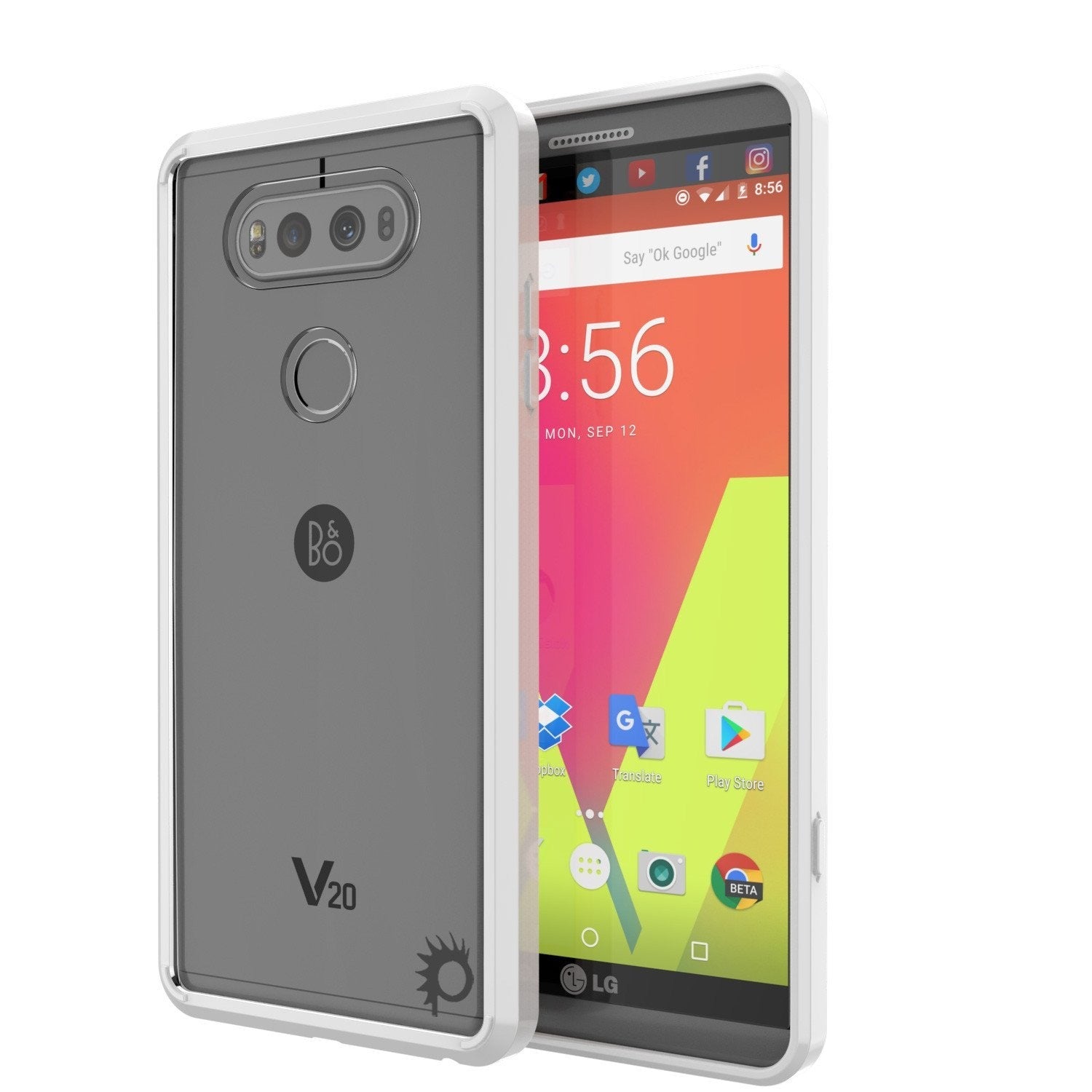 LG v20 Case Punkcase® LUCID 2.0 White Series w/ PUNK SHIELD Glass Screen Protector | Ultra Fit