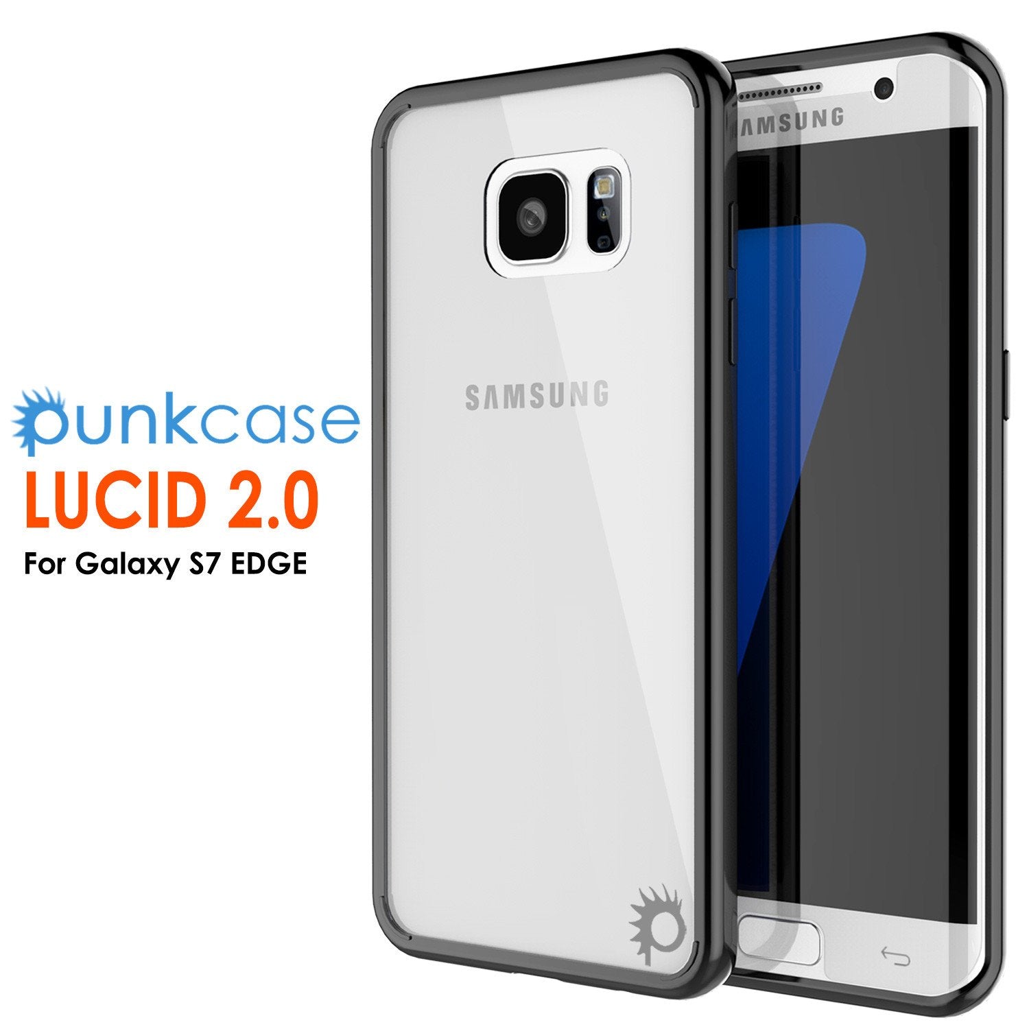 S7 Edge Case Punkcase® LUCID 2.0 Black Series w/ PUNK SHIELD Screen Protector | Ultra Fit