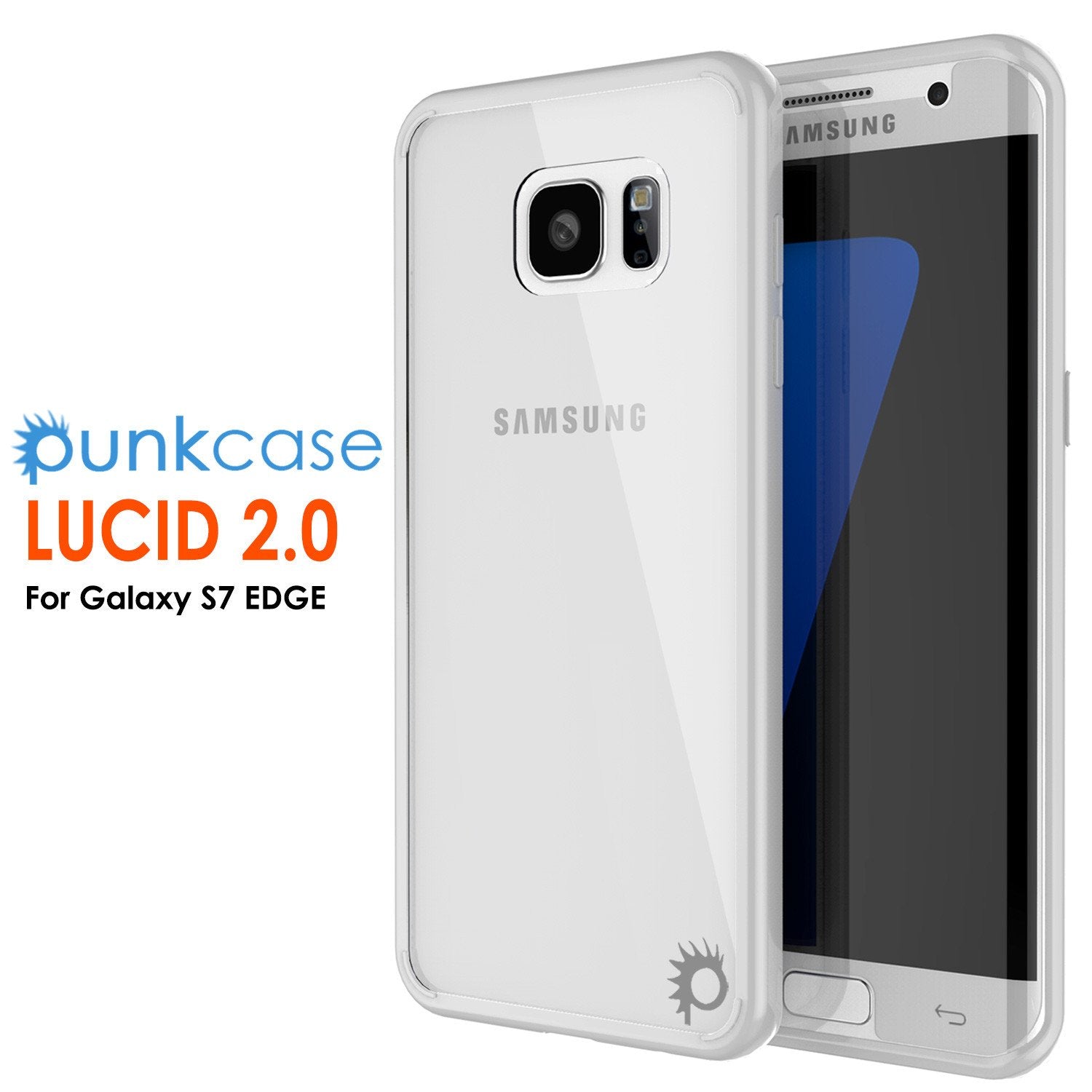 S7 Edge Case Punkcase® LUCID 2.0 White Series w/ PUNK SHIELD Screen Protector | Ultra Fit
