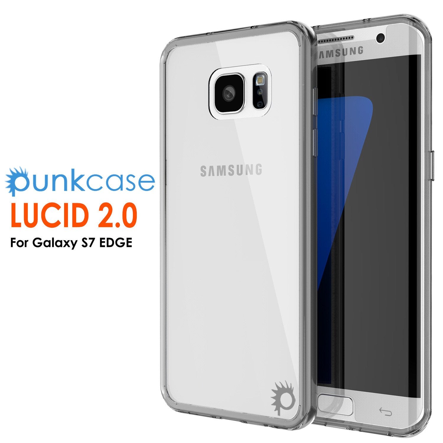 S7 Edge Case Punkcase® LUCID 2.0 Crystal Black Series w/ PUNK SHIELD Screen Protector | Ultra Fit