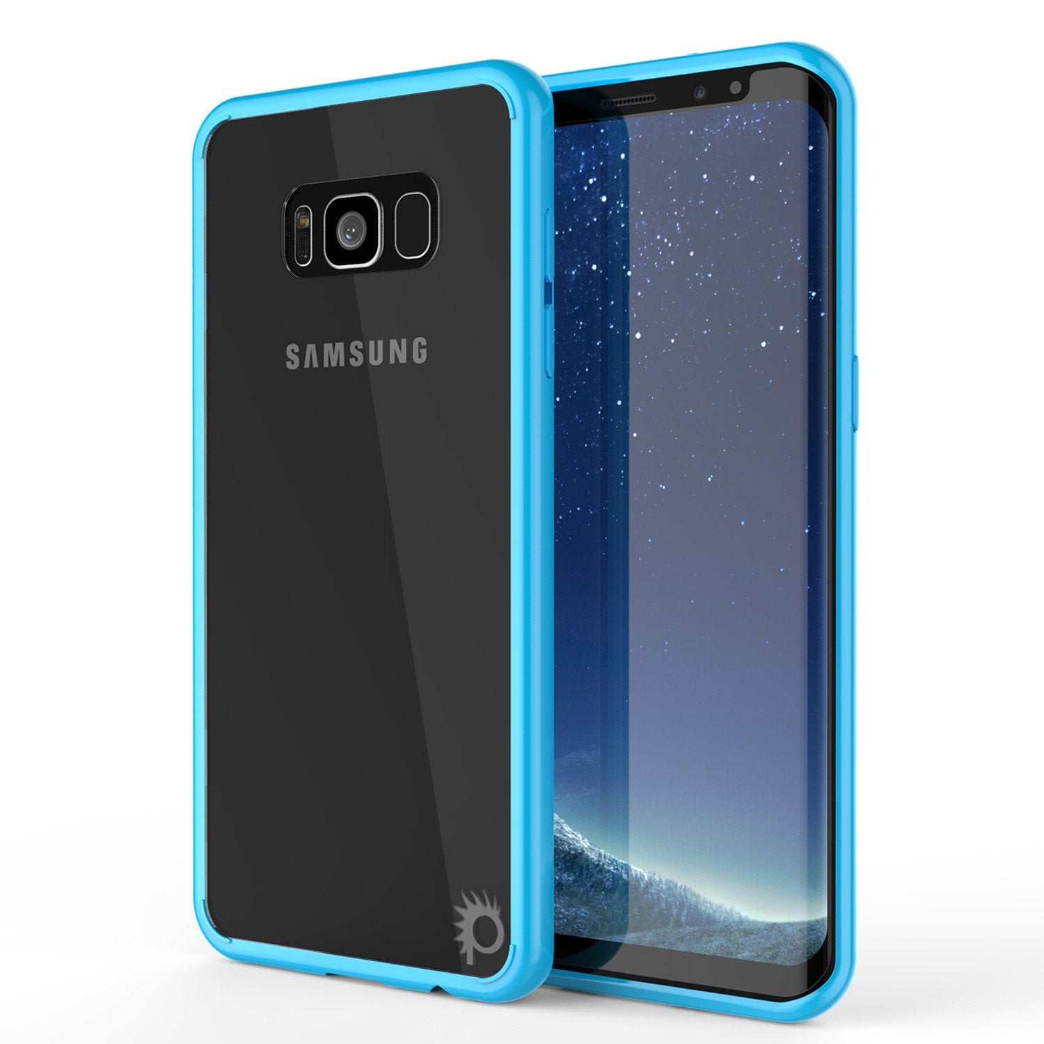 Galaxy S8 Plus Punkcase LUCID 2.0 Series Clear Back Case, Light Blue