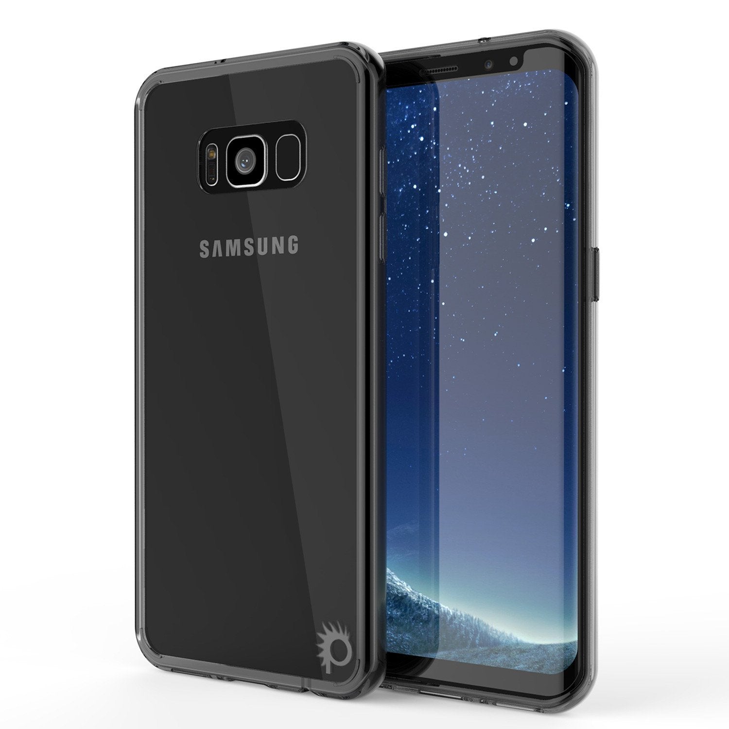 Galaxy S8 Plus Punkcase LUCID 2.0 Series Clear Back Case Crystal Black