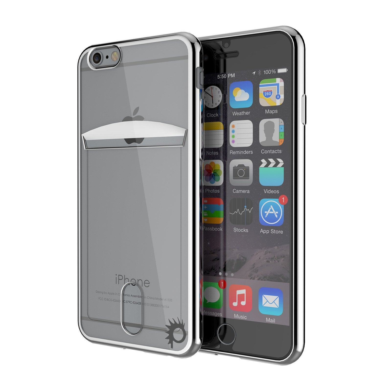 iPhone 6s+ Plus/6+ Plus Case, PUNKCASE® LUCID Silver Card Slot Series