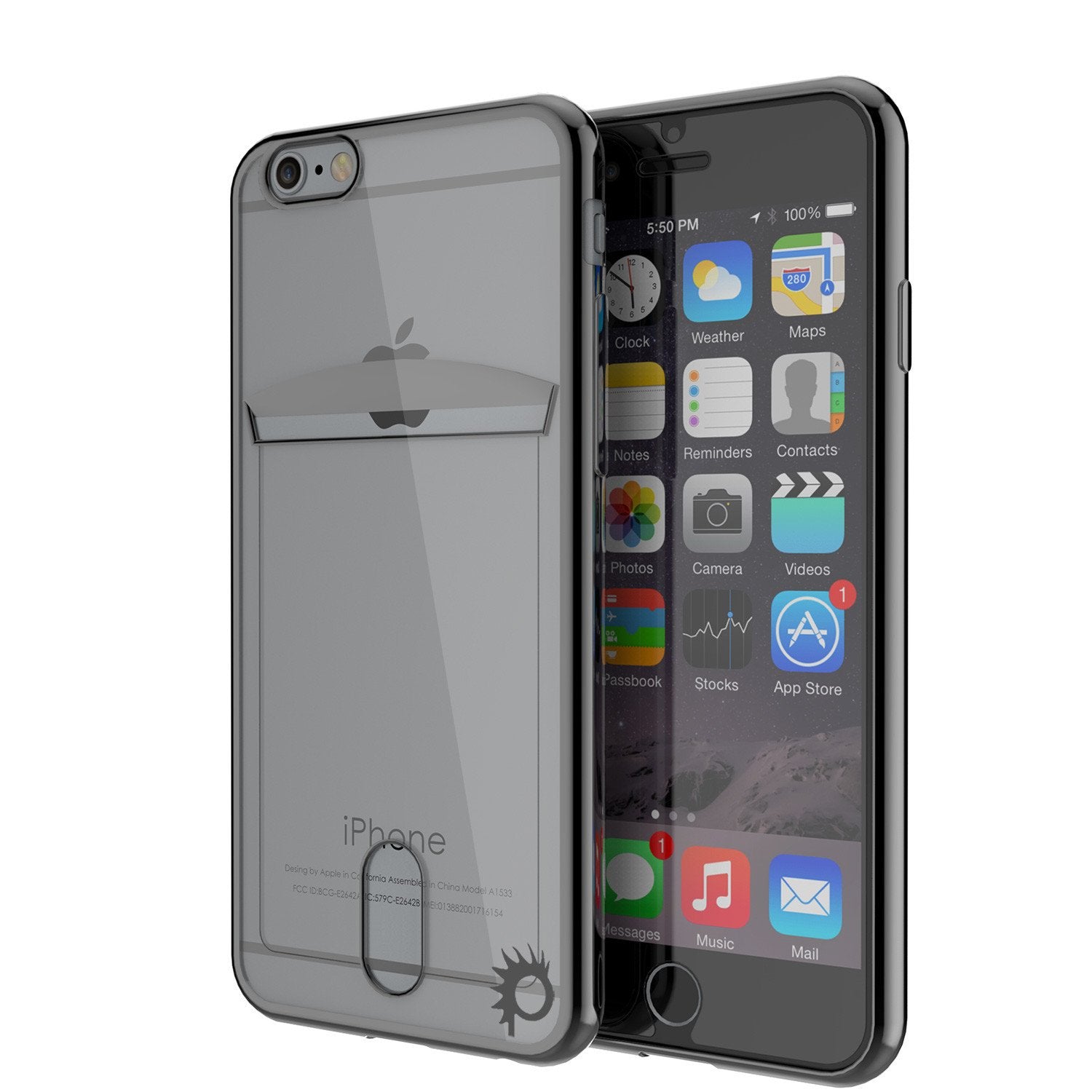 iPhone 6s+ Plus/6+ Plus, PUNKCASE® LUCID Black Card Slot Series