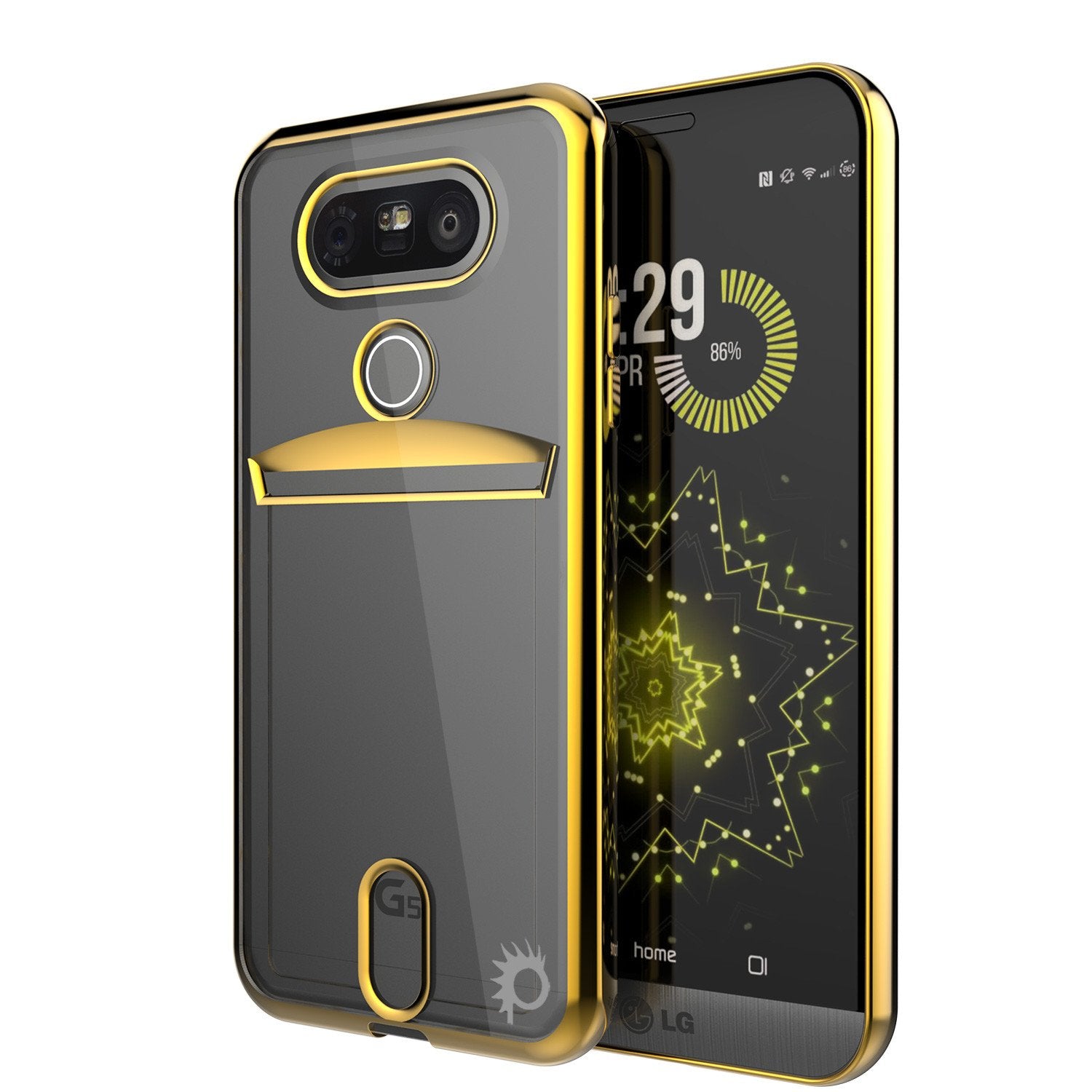 LG G5 Case, PUNKCASE® Gold LUCID Series | Card Slot | PUNK SHIELD Screen Protector | Ultra Fit