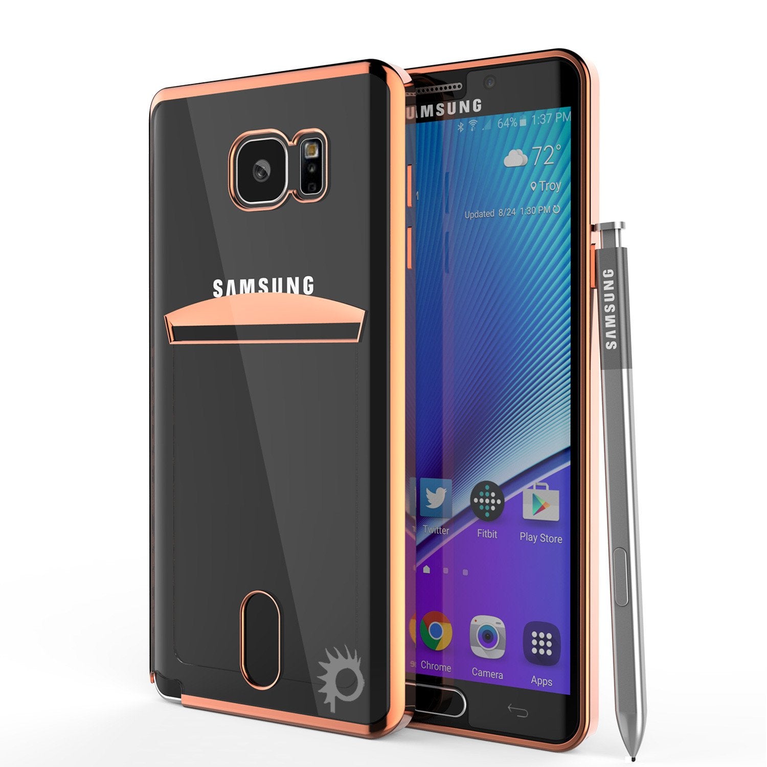 Galaxy Note 5 Case, Punkcase® Lucid Rose Gold Series Screen Protector
