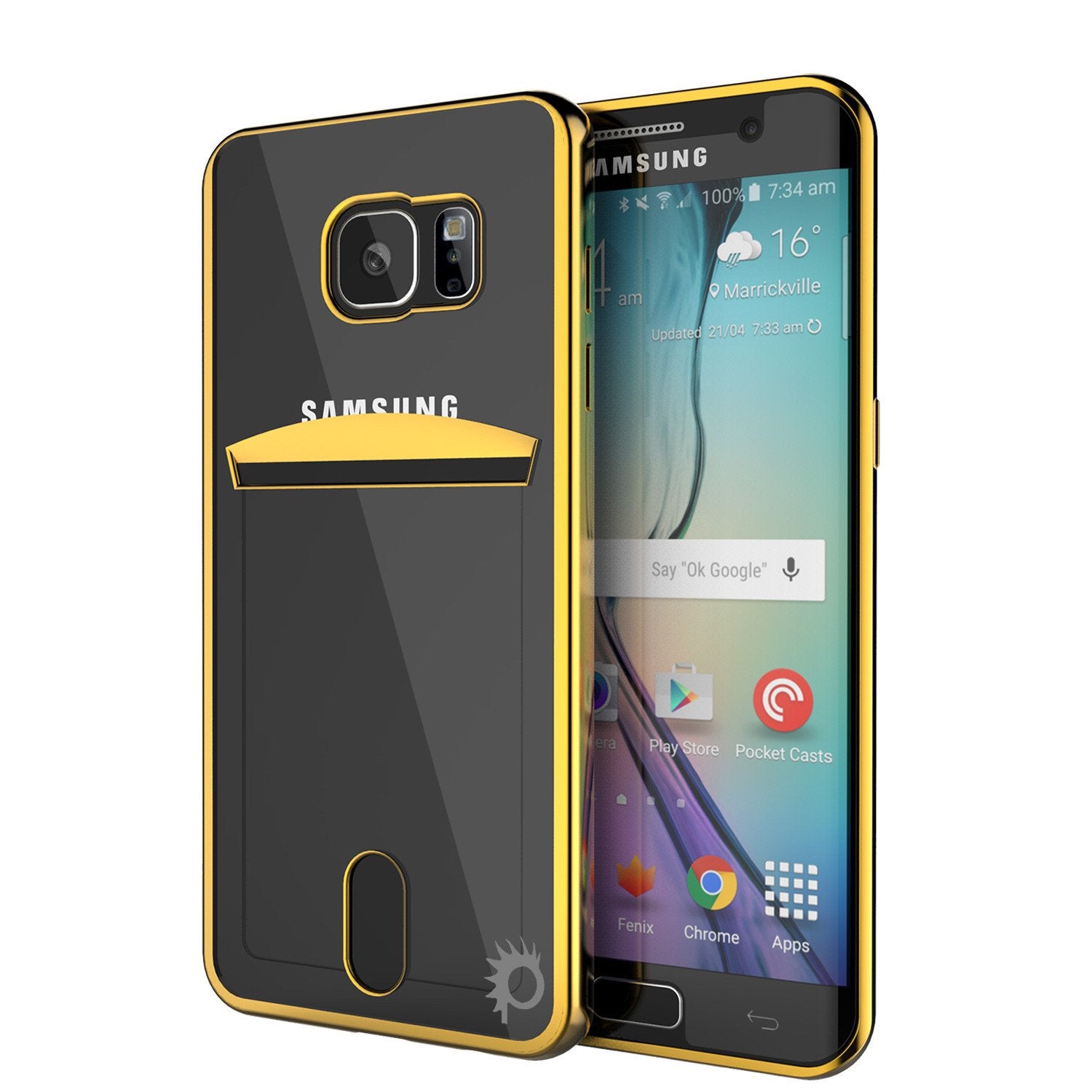 Galaxy S6 EDGE+ Plus Case, PUNKCASE® LUCID Gold Series | Card Slot | SHIELD Screen Protector