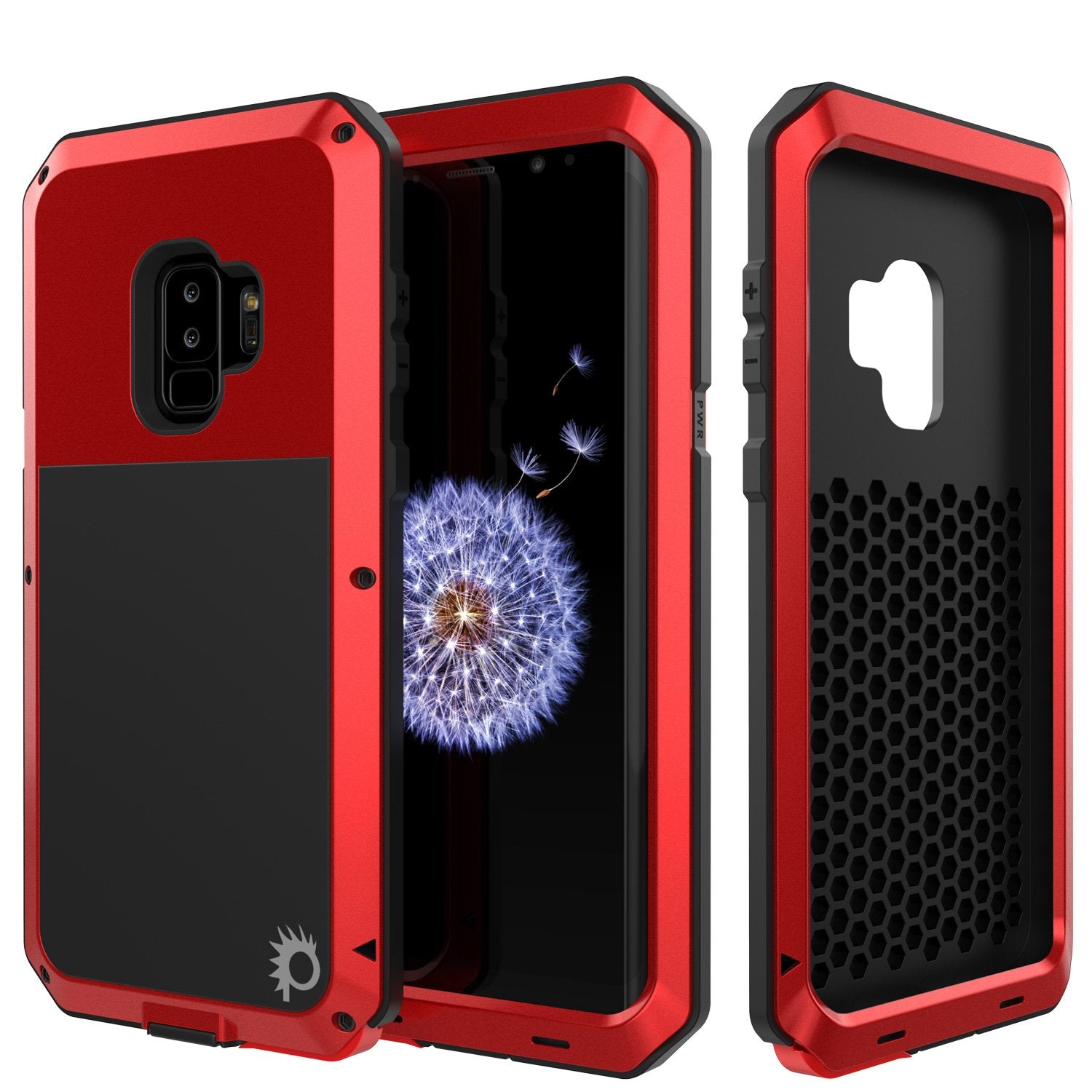 Galaxy S9 Plus Metal Case, Heavy Duty Military Grade Rugged Case, Red