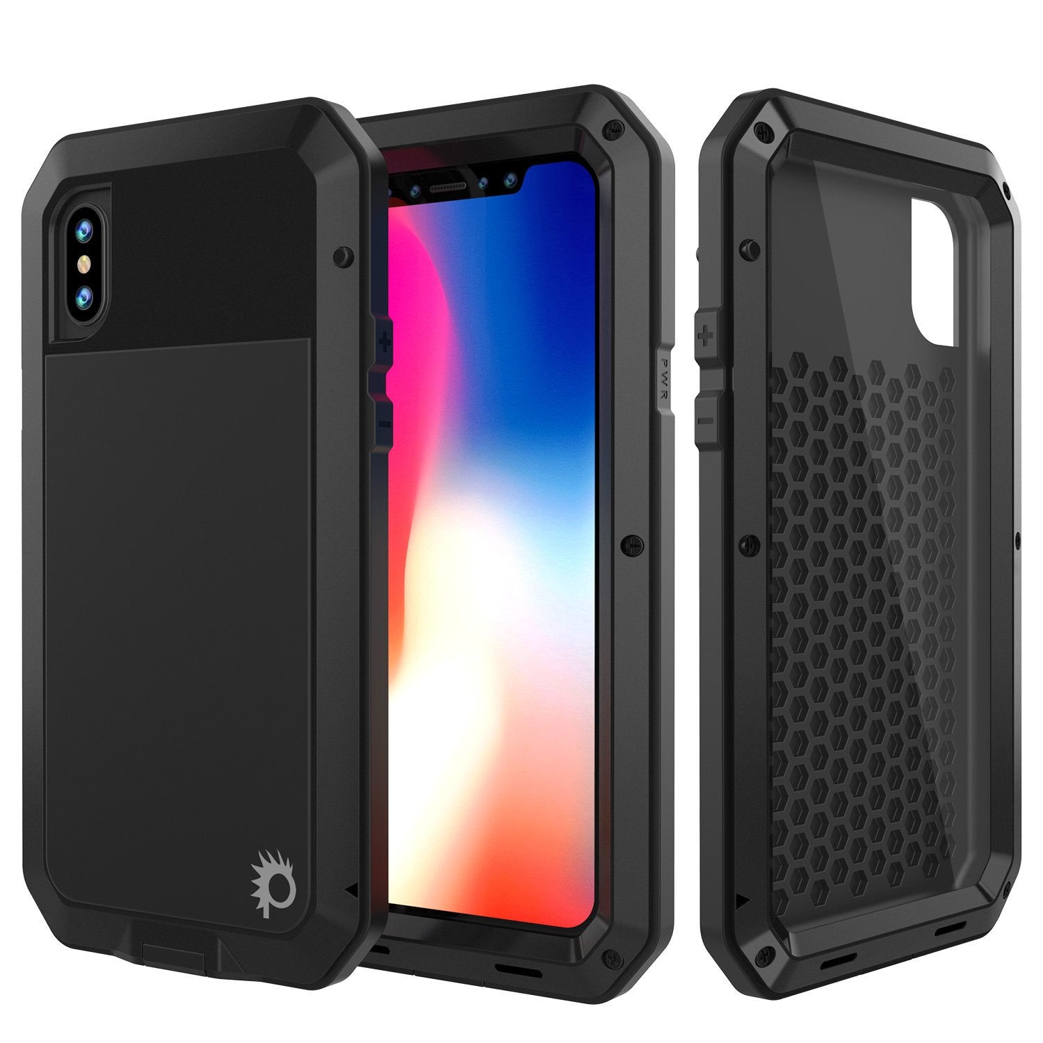 iPhone X Metal Case Heavy Duty Military Grade Rugged Armor Case, Black