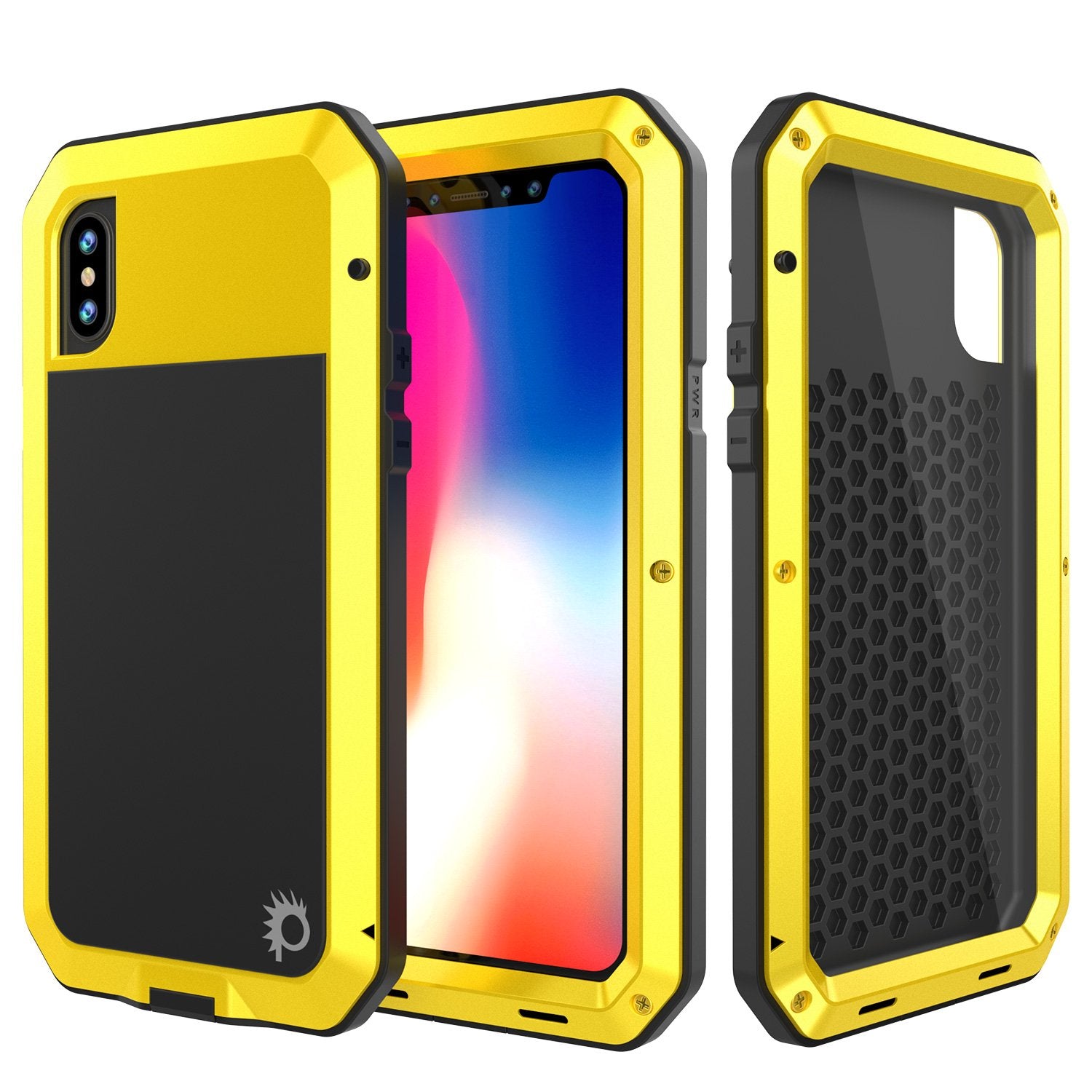 iPhone X Metal Case, Heavy Duty Military Grade Rugged Armor Case, Neon