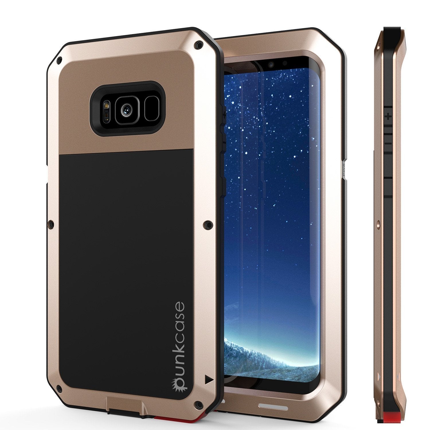 Galaxy Note 8  Case, Punkcase Metallic Gold W/ Tempered Glass Screen