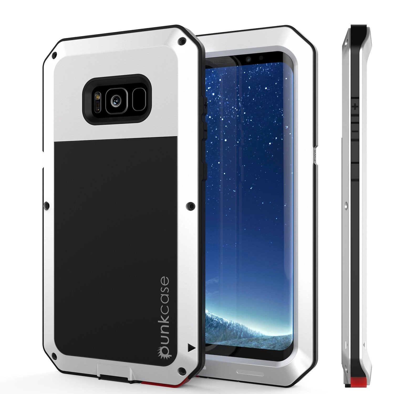 Galaxy S8 Plus Metal PunkCase, Heavy Duty Militar Armor Cover, White