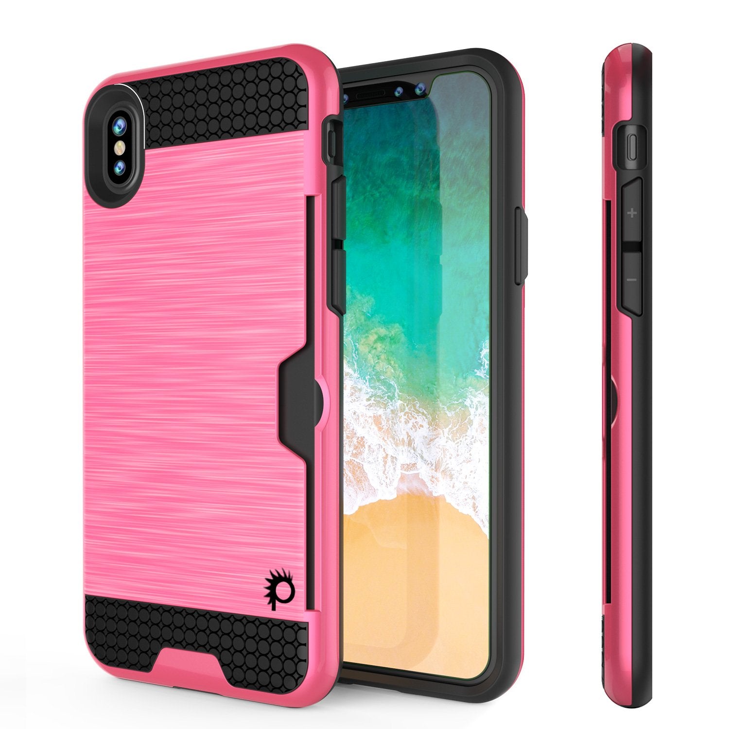 iPhone X Case, Punkcase [SLOT Series] Slim Fit Dual-Layer Cover [Pink]