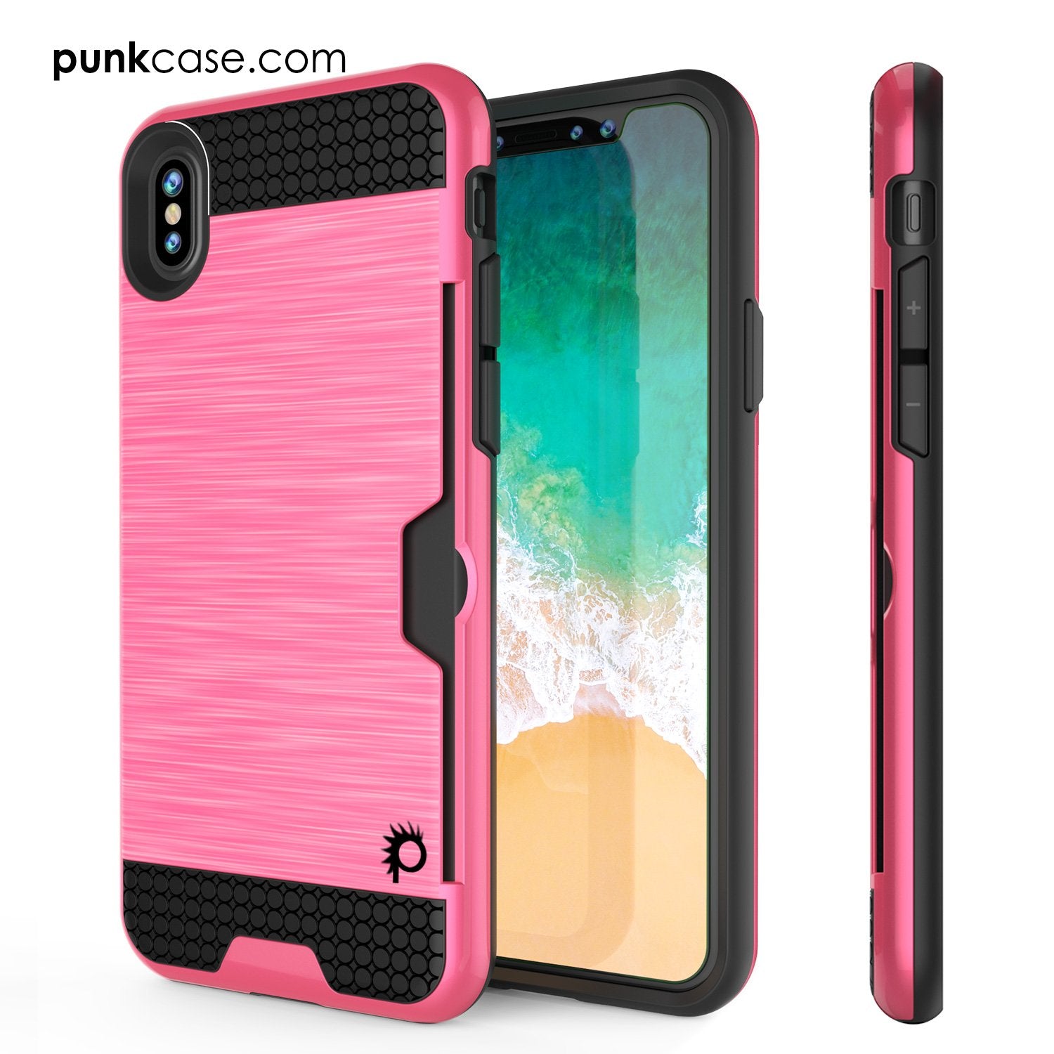 iPhone X Case, Punkcase [SLOT Series] Slim Fit Dual-Layer Cover [Pink]