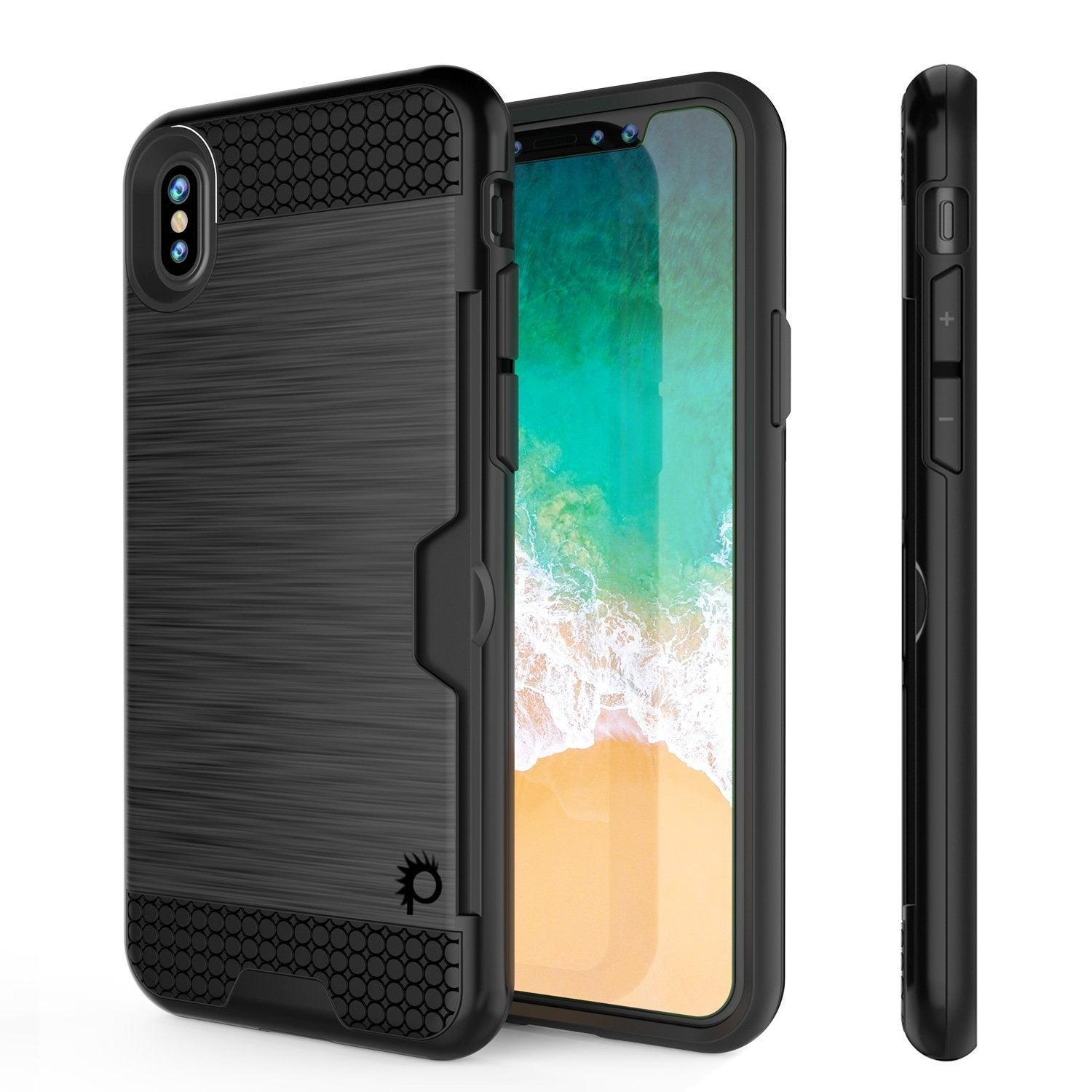 iPhone XR Case, PUNKcase [SLOT Series] Slim Fit Dual-Layer Armor Cover [Black]
