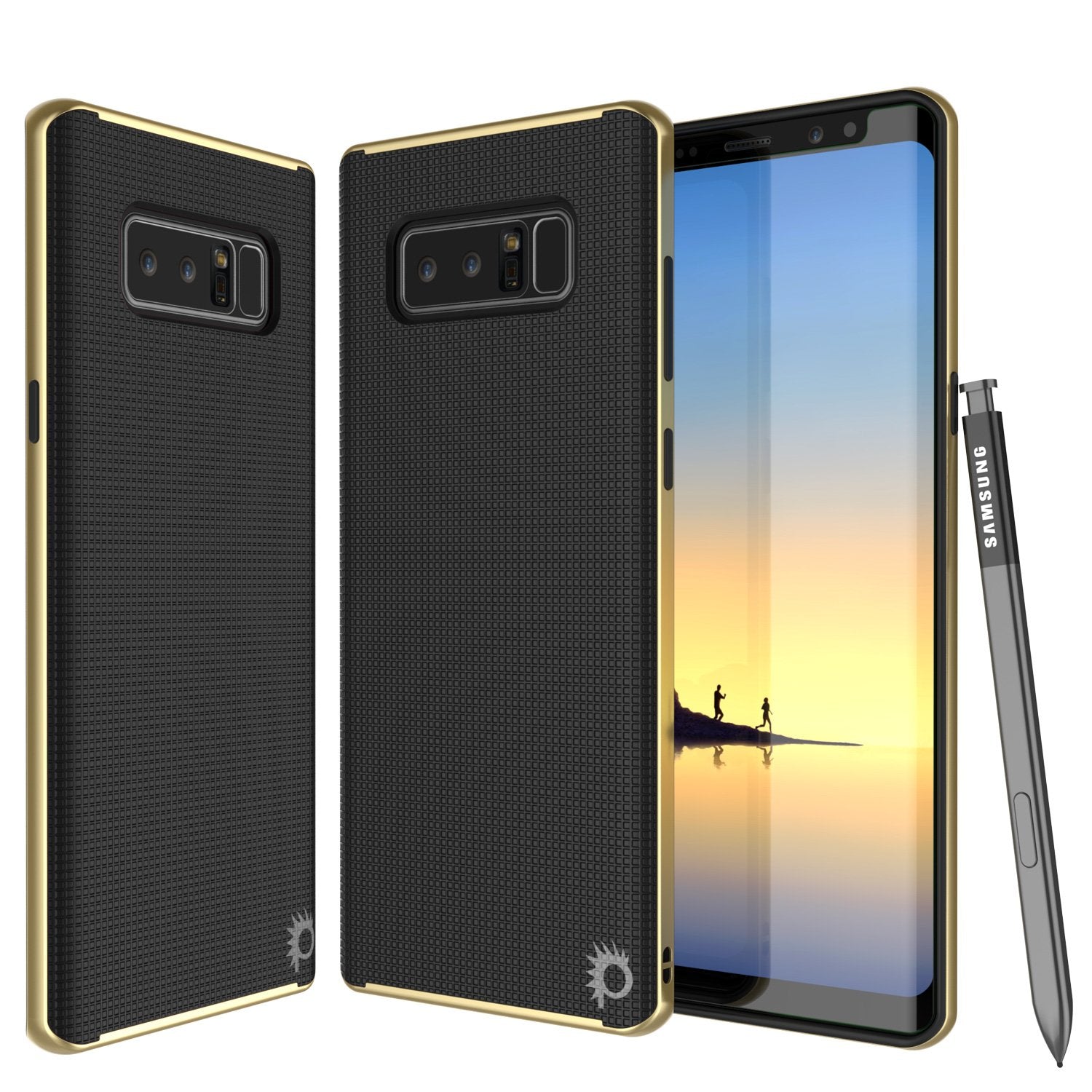 Galaxy Note 8 Case, Punkcase [Stealth Series] Hybrid 3-Piece [Gold]