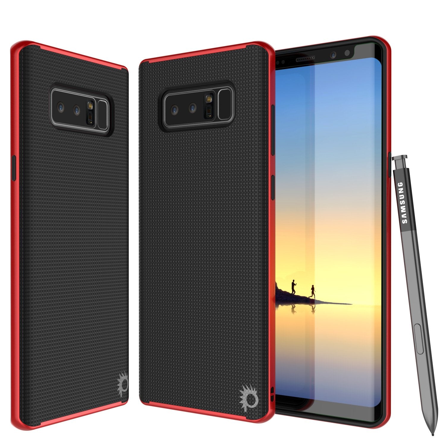Galaxy Note 8 Case, PunkCase [Stealth Series] Hybrid 3-Piece [Red]