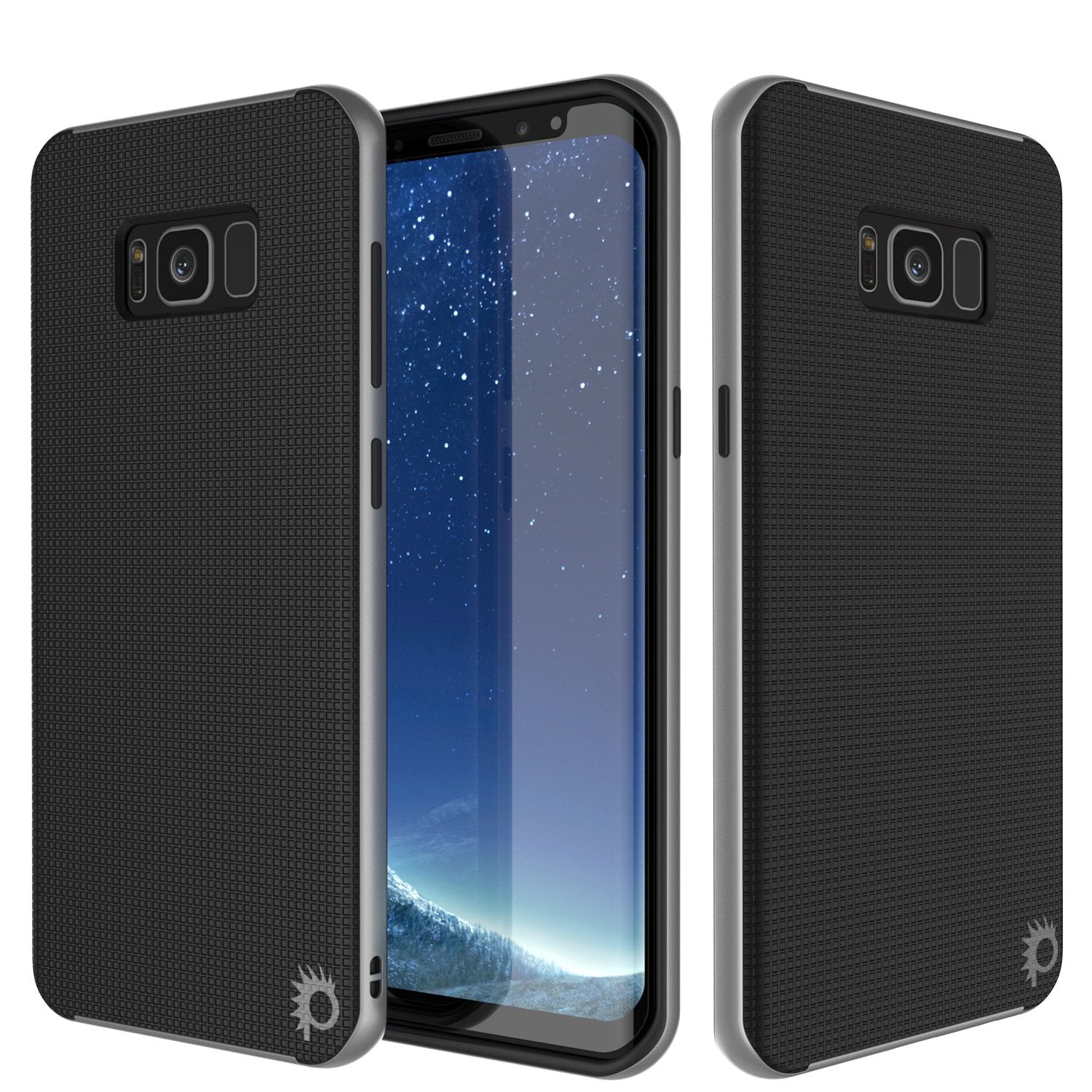 Galaxy S8 Case, PunkCase [Stealth Series] Hybrid 3-Piece Shockproof Dual Layer Cover [Silver]