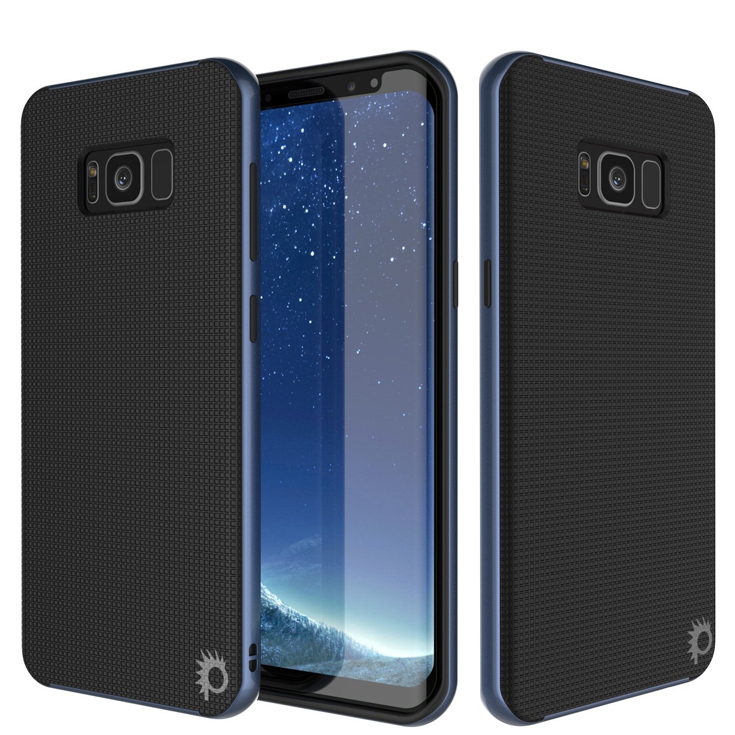 Galaxy S8 Case, PunkCase [Stealth Series] Hybrid 3-Piece Shockproof Dual Layer Cover [Navy Blue]